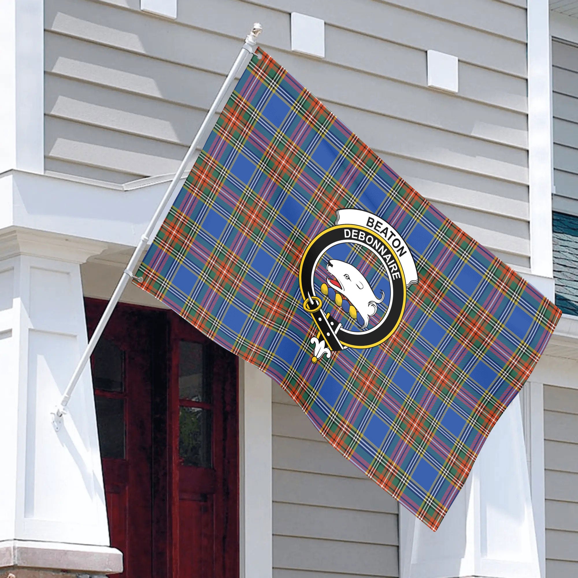 Beaton Ancient Tartan Crest House Flag
