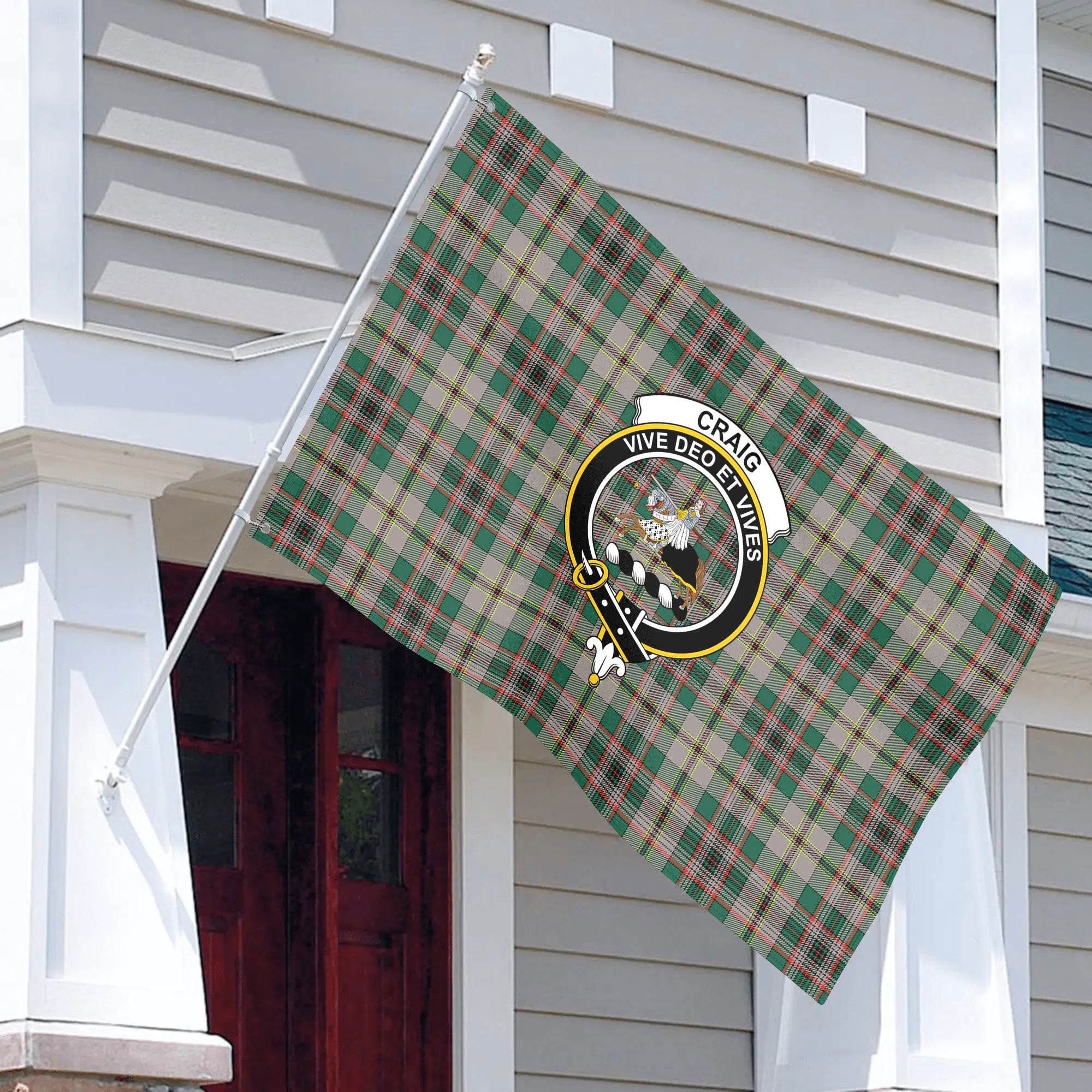 Craig Ancient Tartan Crest House Flag