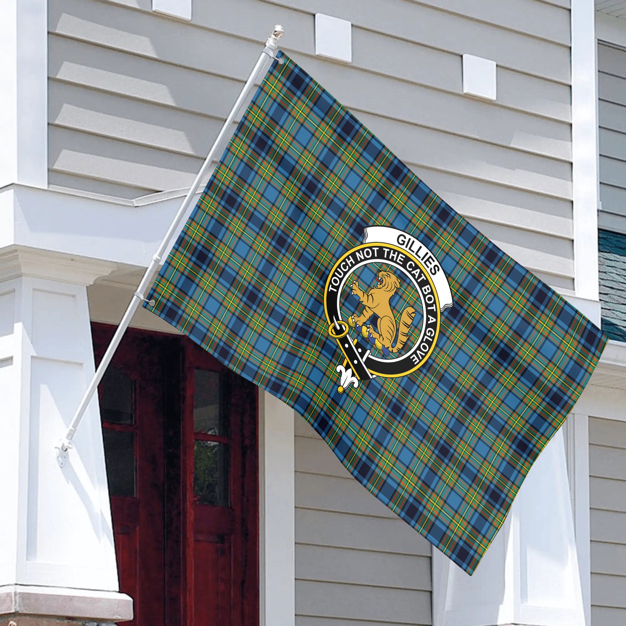 Gillies Ancient Tartan Crest House Flag