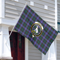 Hunter Modern Tartan Crest House Flag