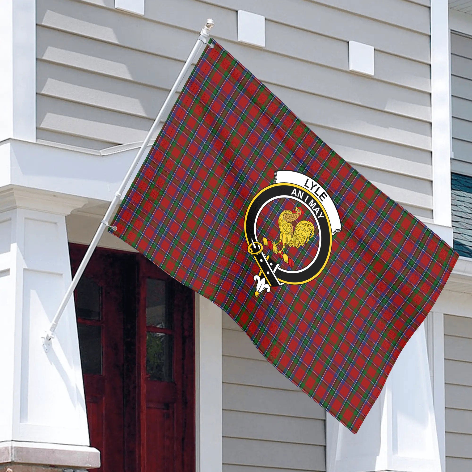 Lyle Tartan Crest House Flag