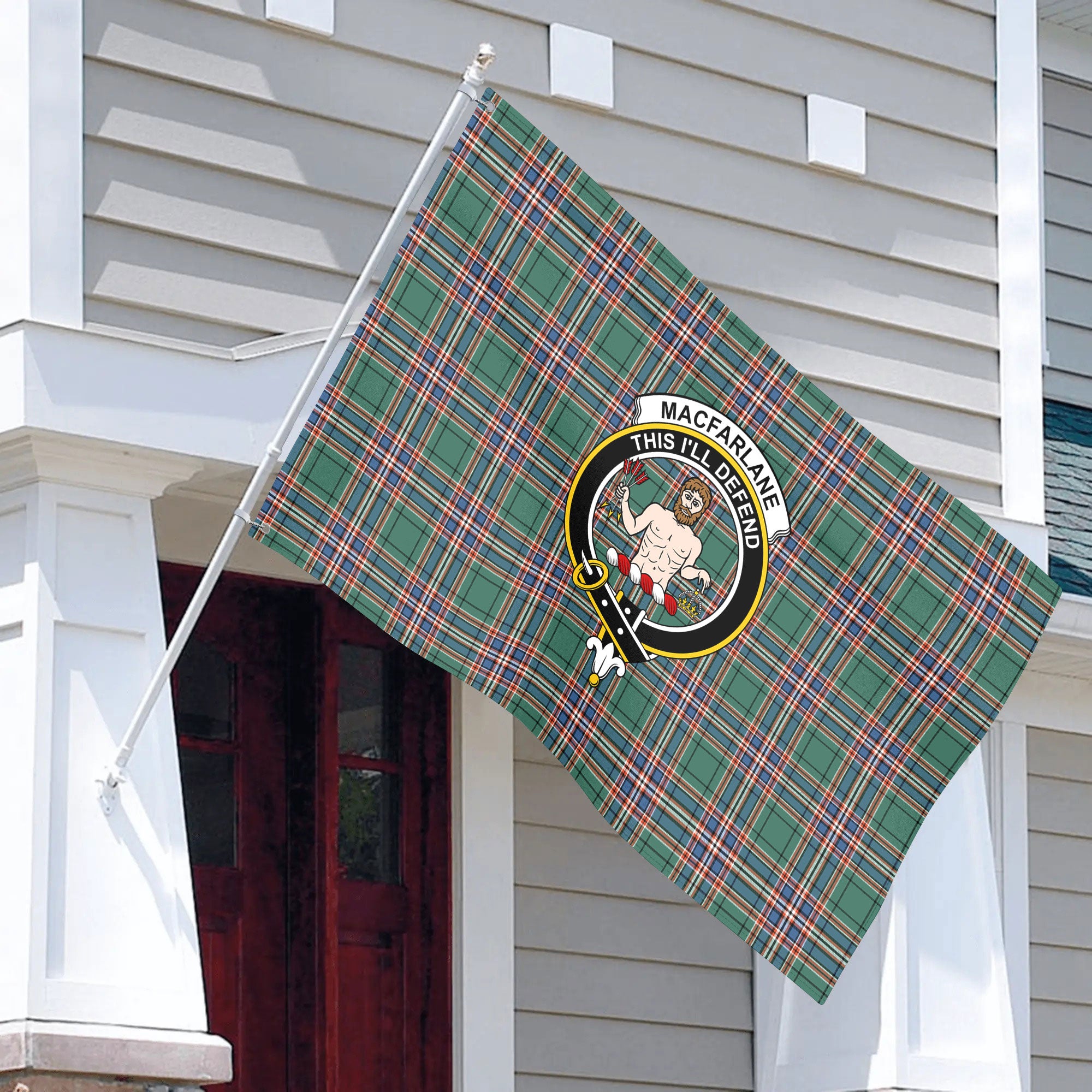 MacFarlane Hunting Ancient Tartan Crest House Flag