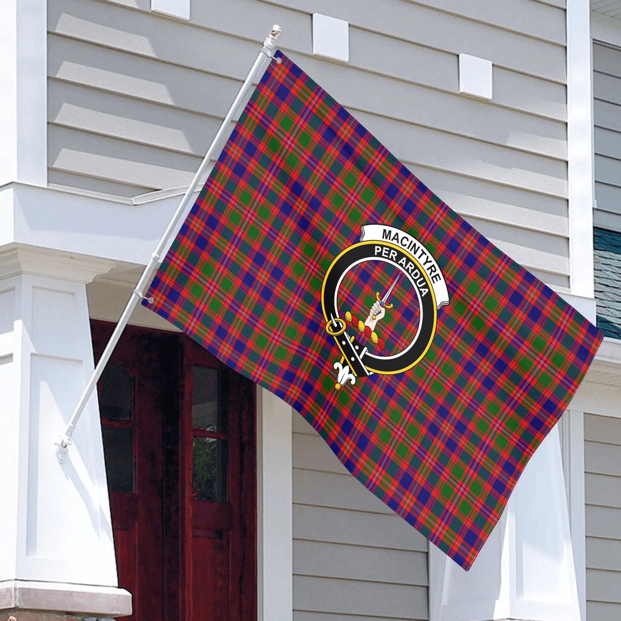 MacIntyre Modern Tartan Crest House Flag