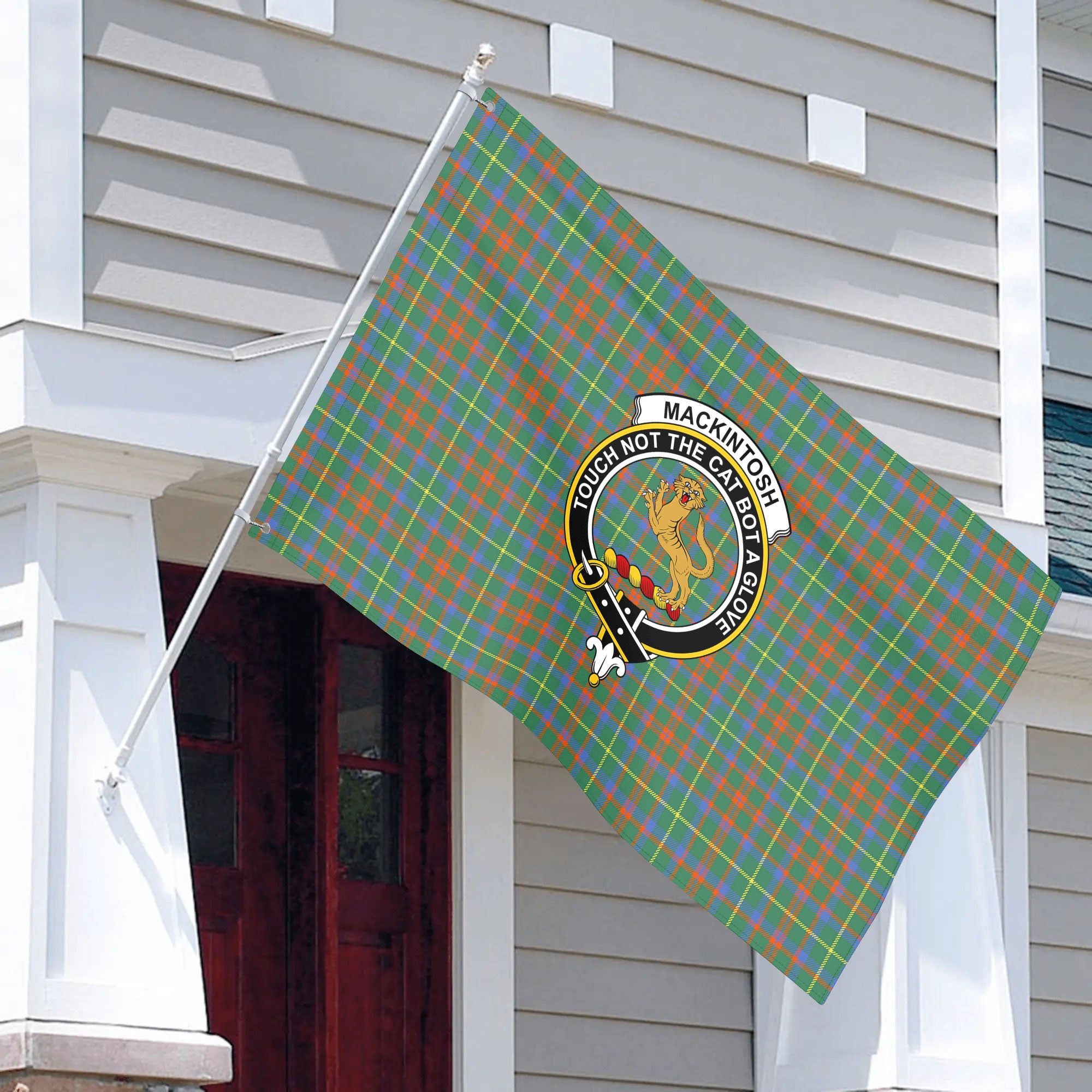 MacKintosh Hunting Ancient Tartan Crest House Flag