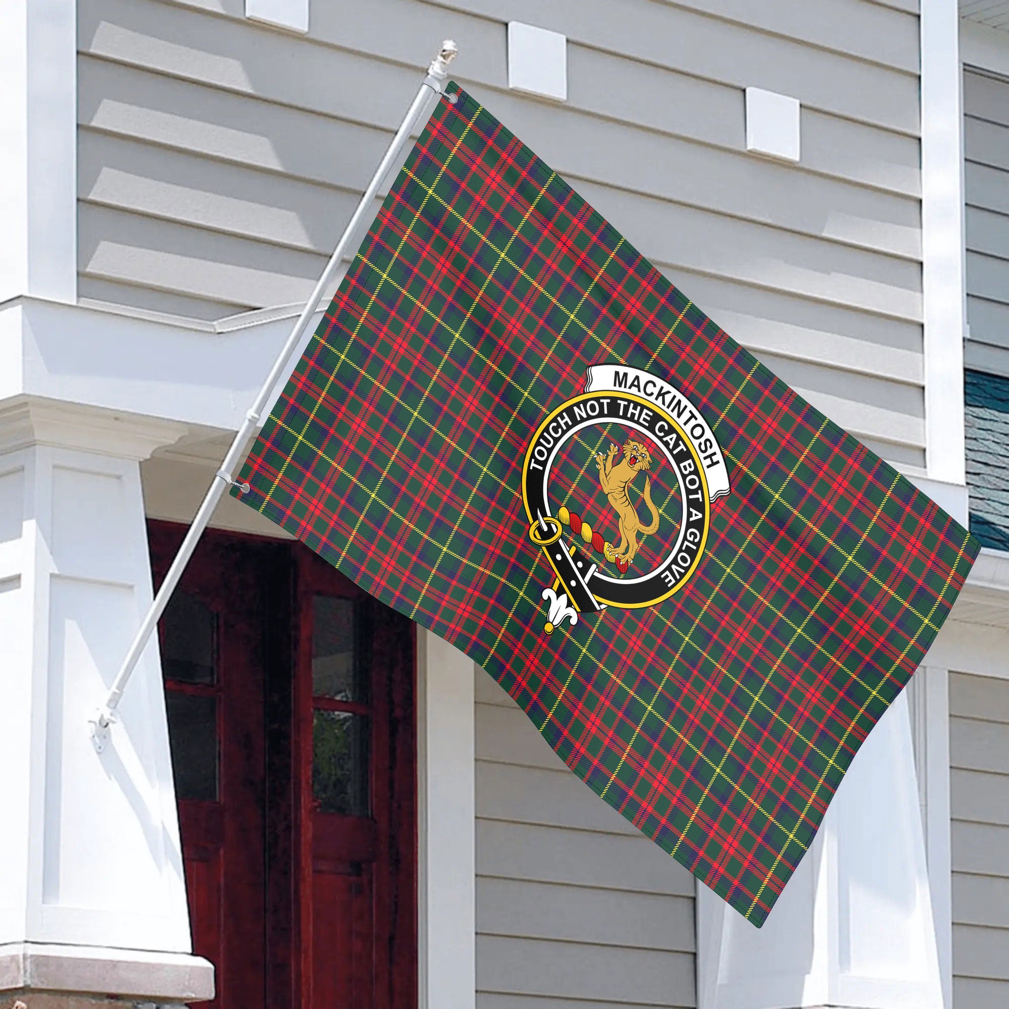 MacKintosh Hunting Modern Tartan Crest House Flag