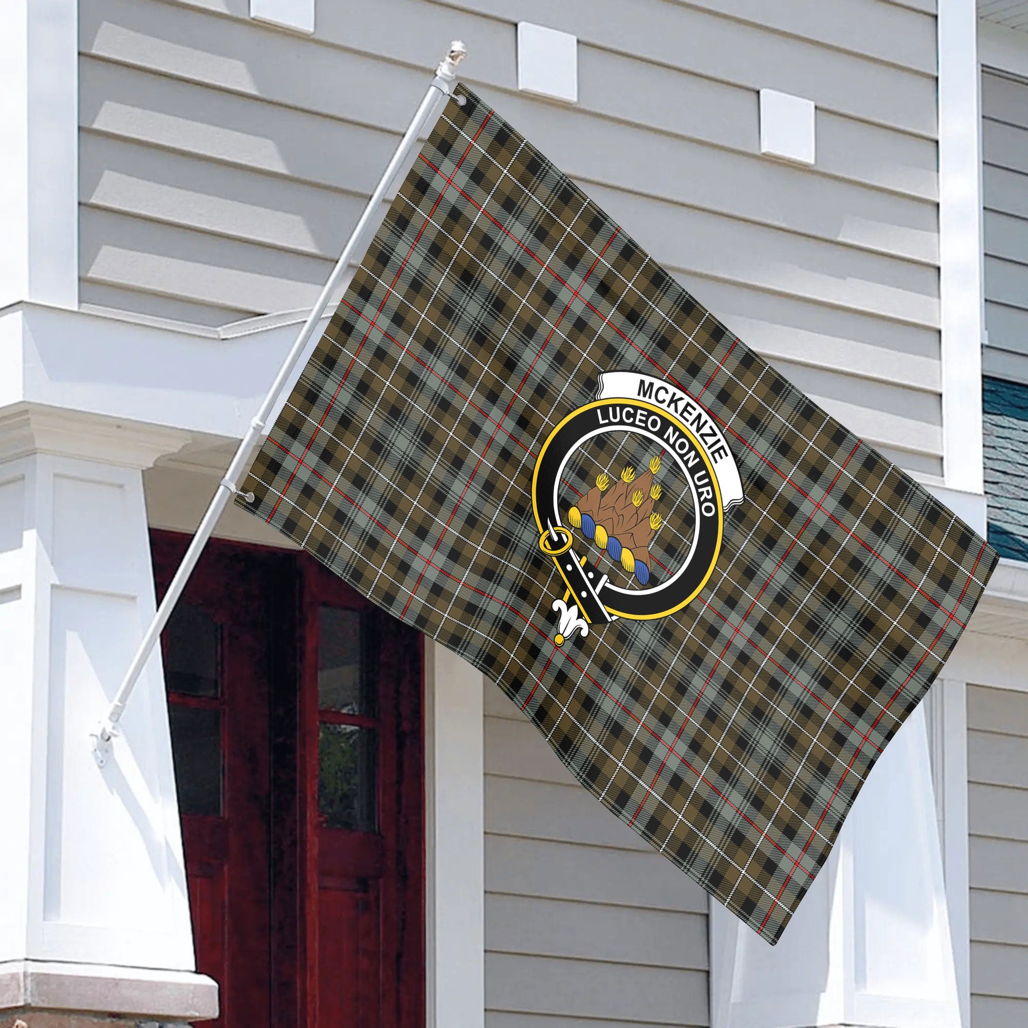 McKenzie Weathered Tartan Crest House Flag