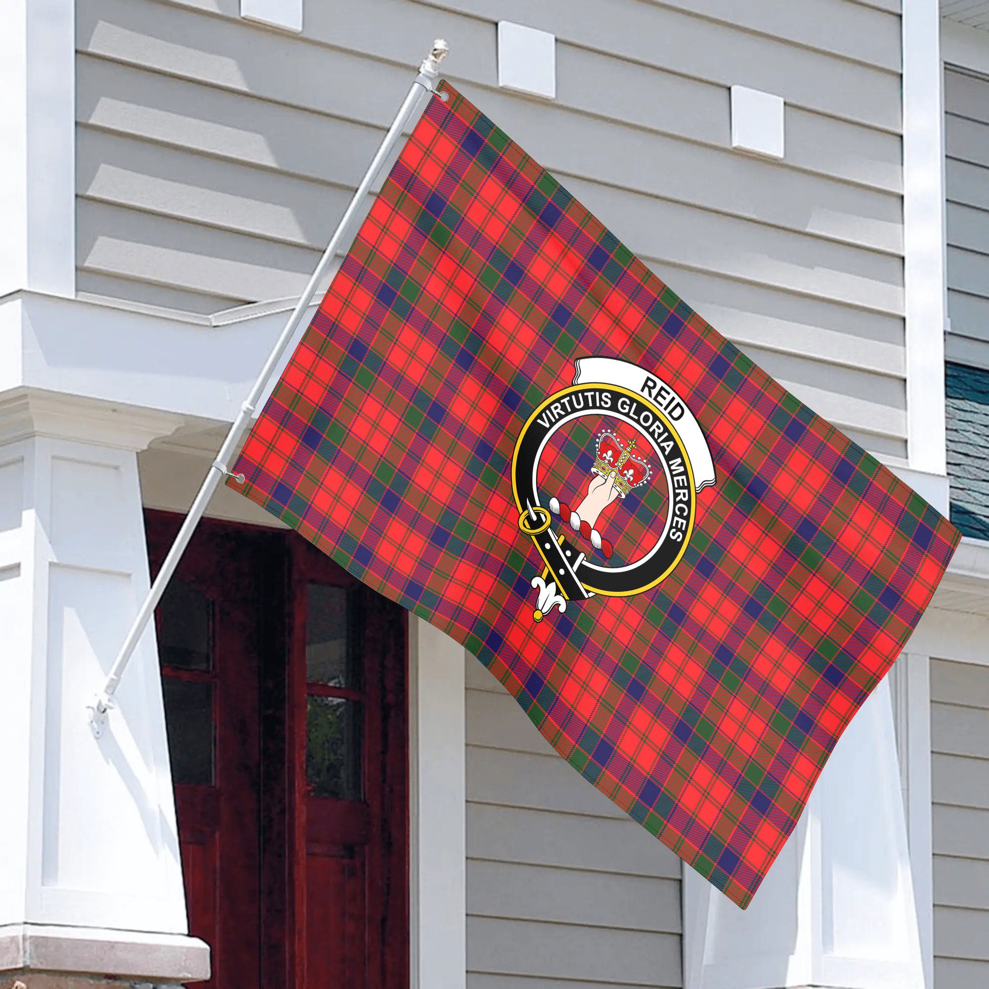 Reid Modern Tartan Crest House Flag