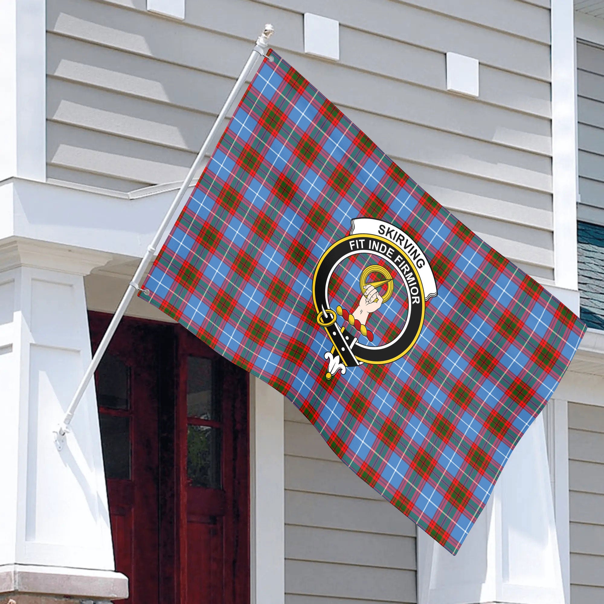 Skirving Tartan Crest House Flag
