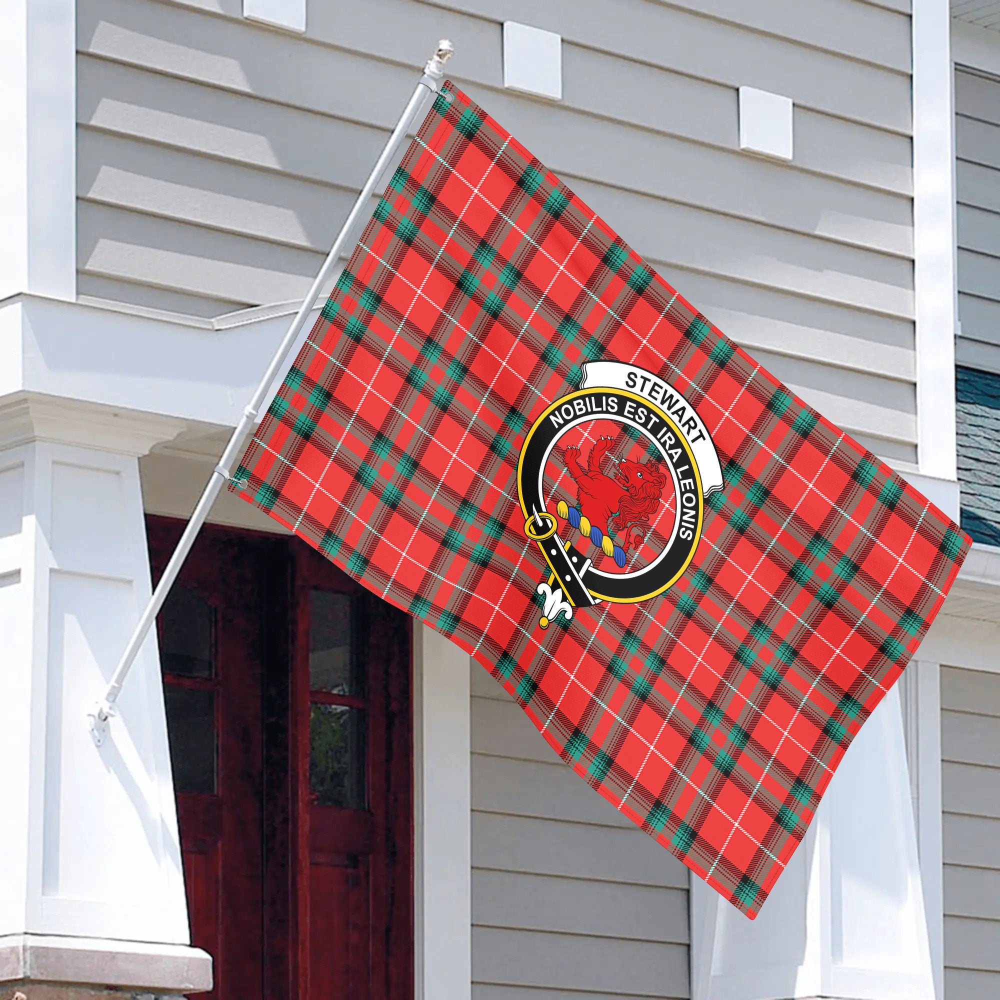 Stewart (Stuart) of Bute Tartan Crest House Flag