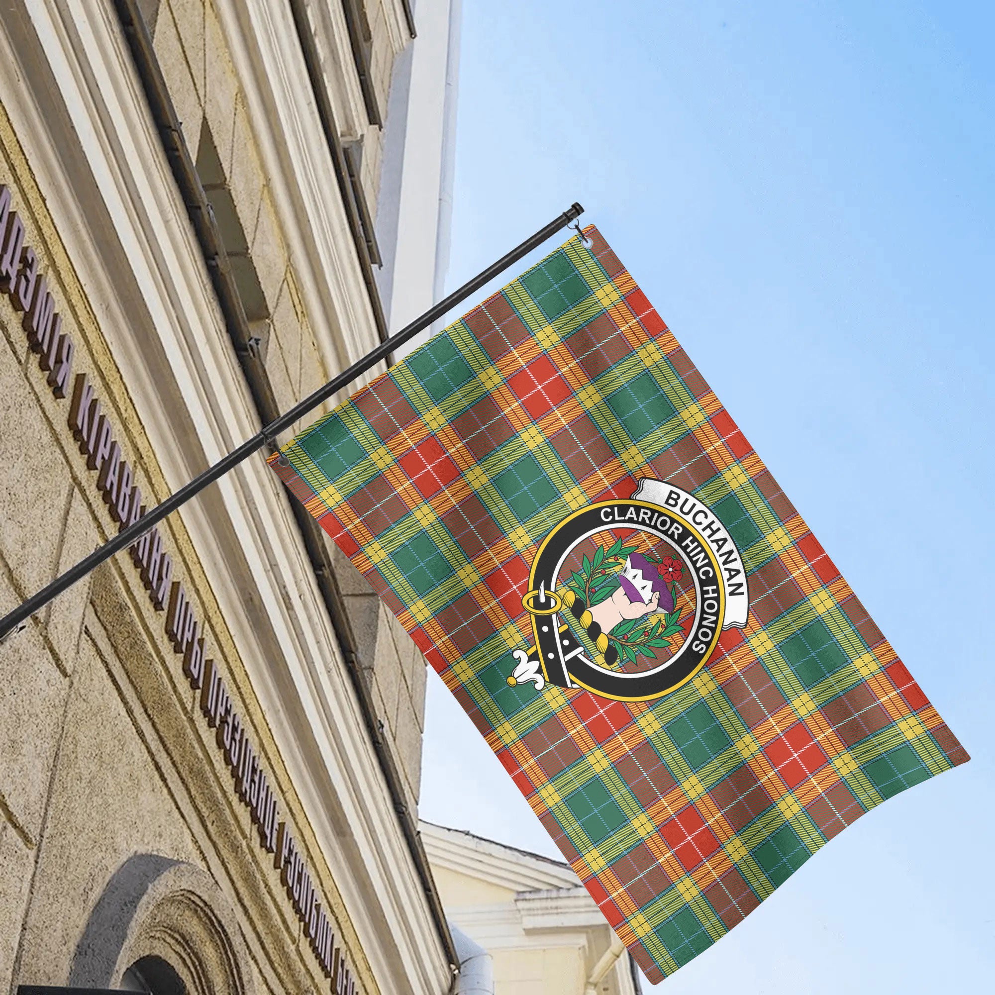 Buchanan Old Sett Tartan Crest House Flag