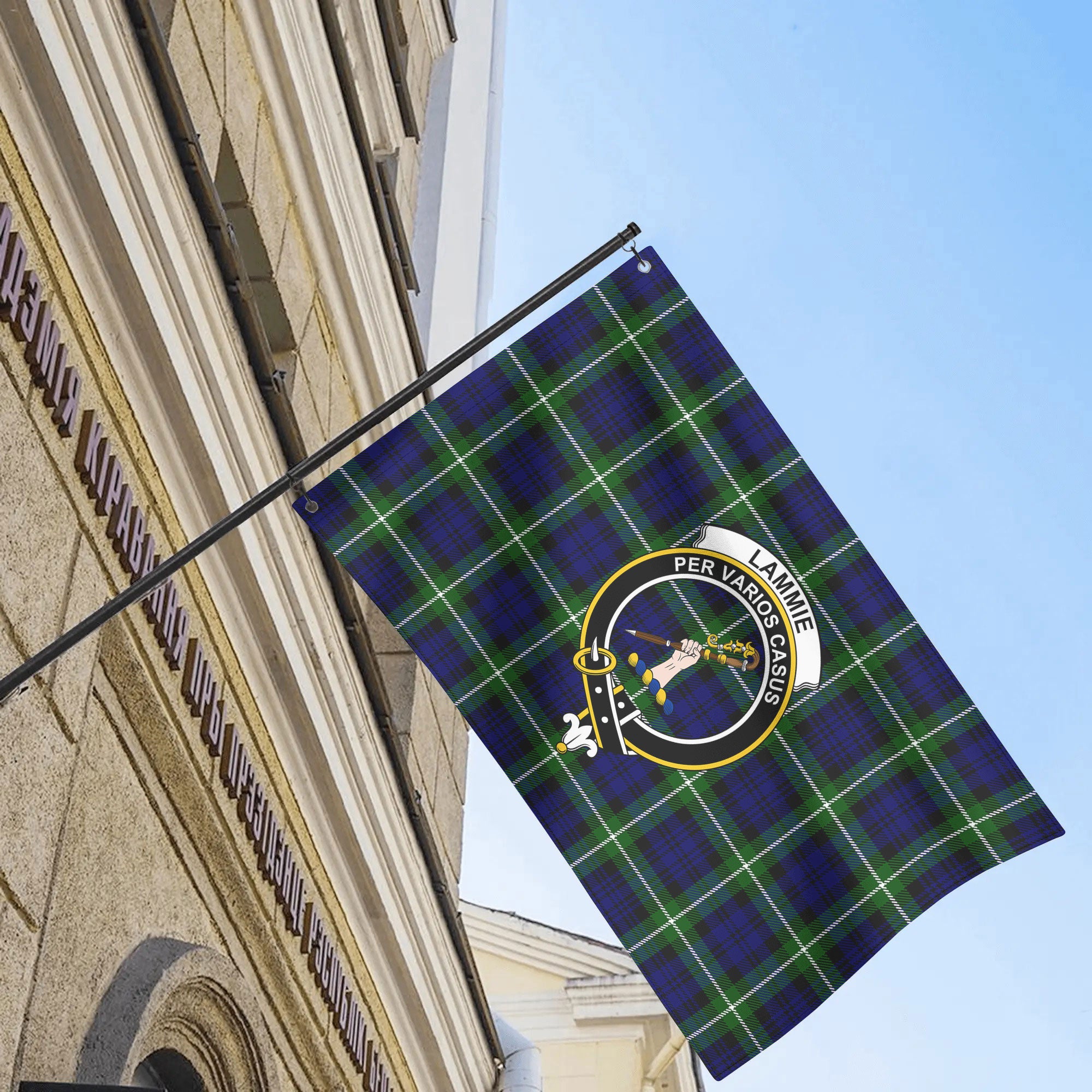 Lammie Tartan Crest House Flag