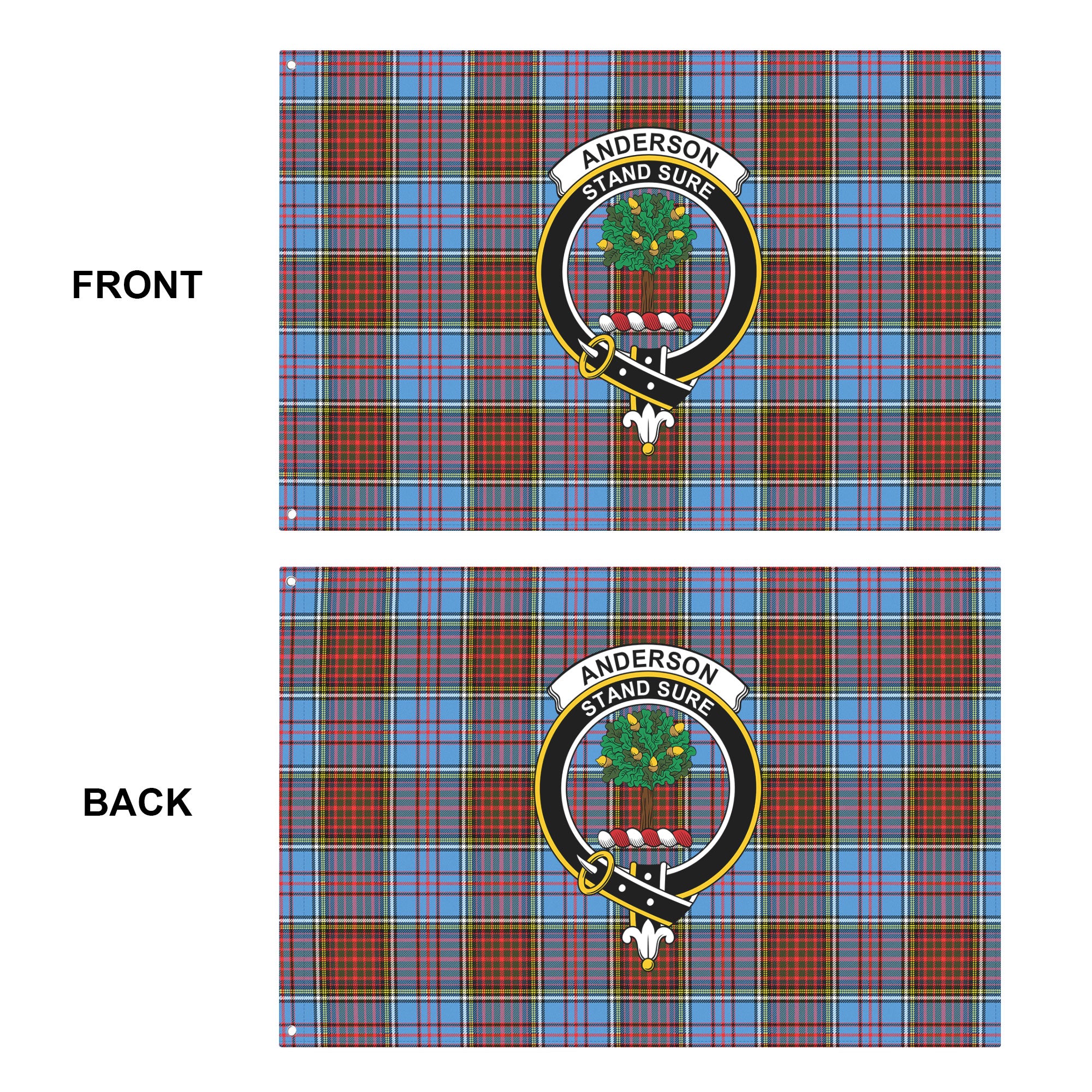 Anderson Modern Tartan Crest House Flag