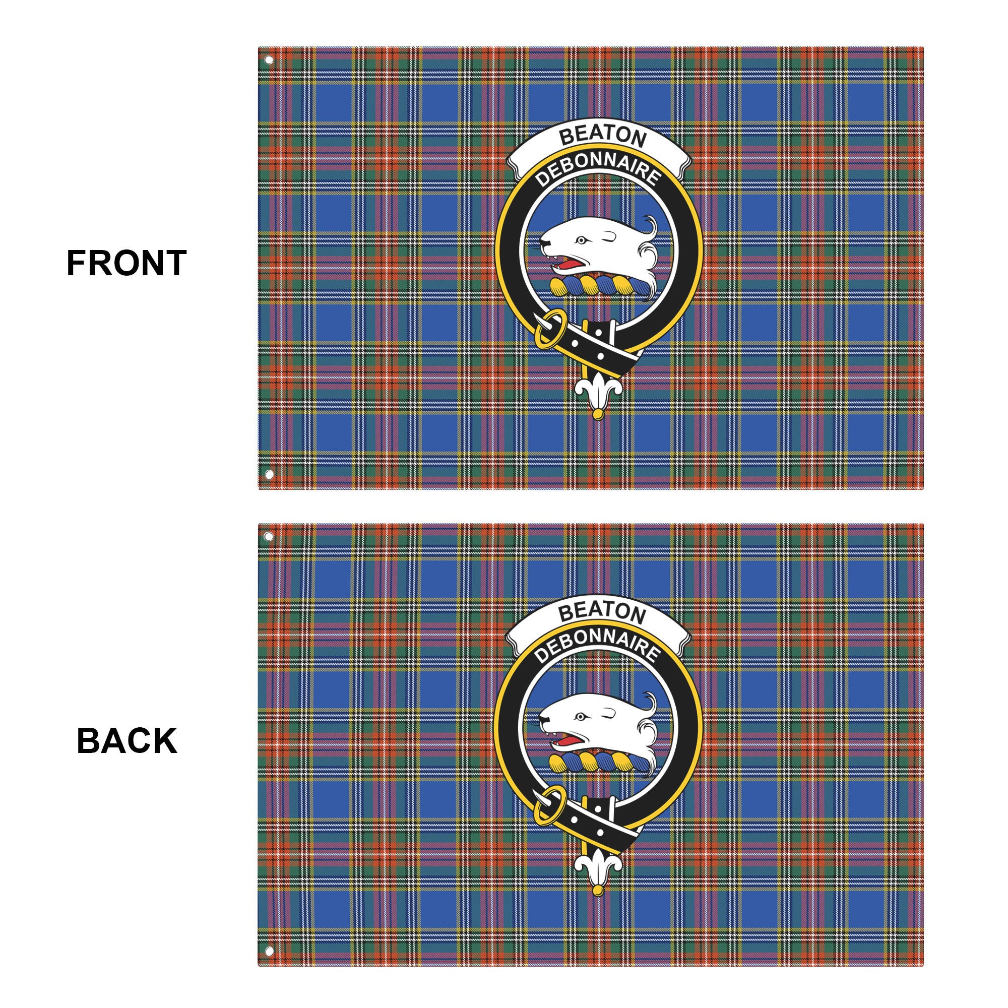 Beaton Ancient Tartan Crest House Flag