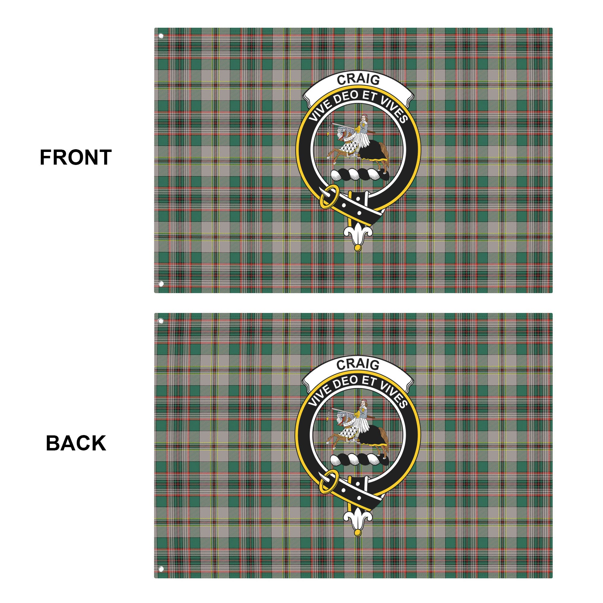 Craig Ancient Tartan Crest House Flag