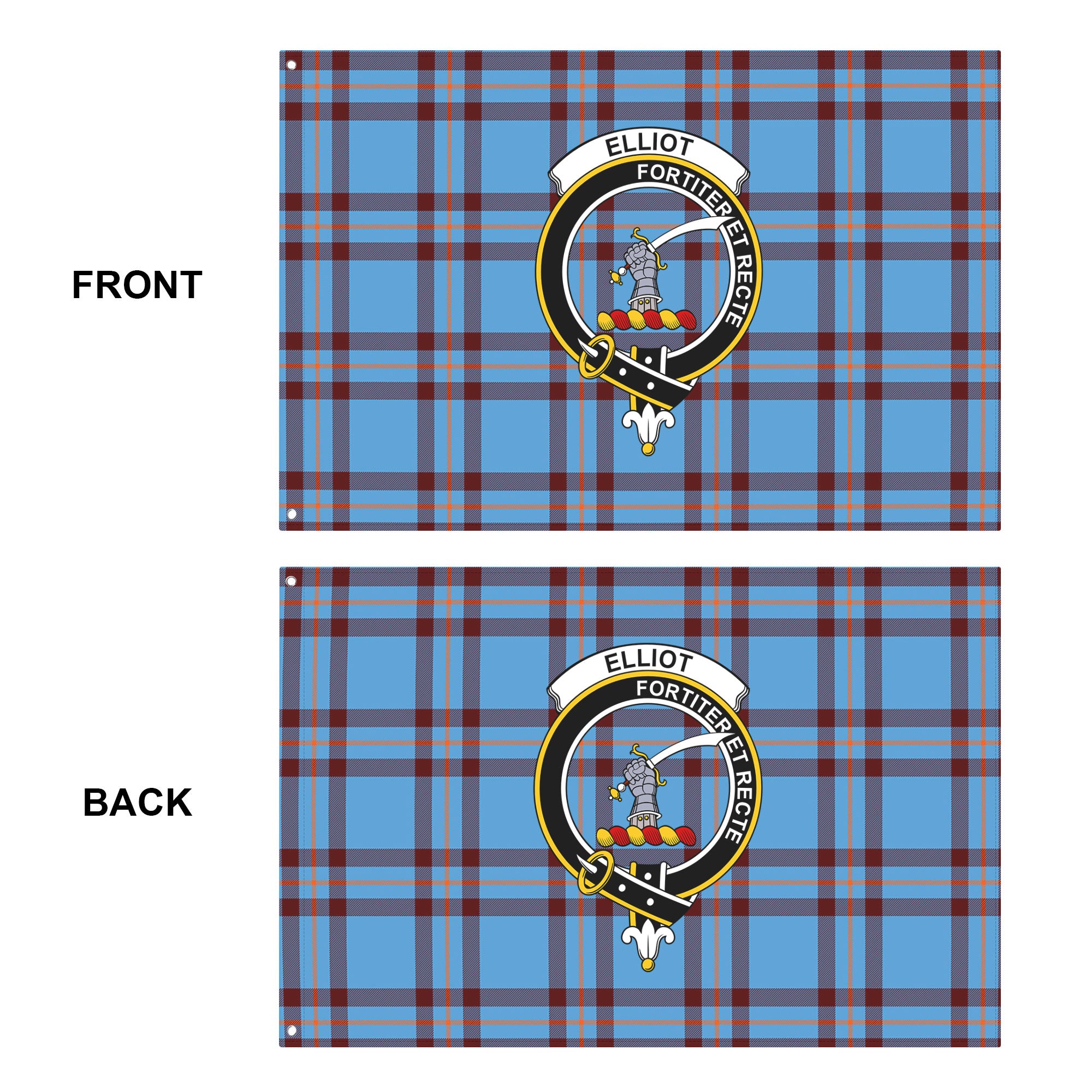 Elliot Ancient Tartan Crest House Flag