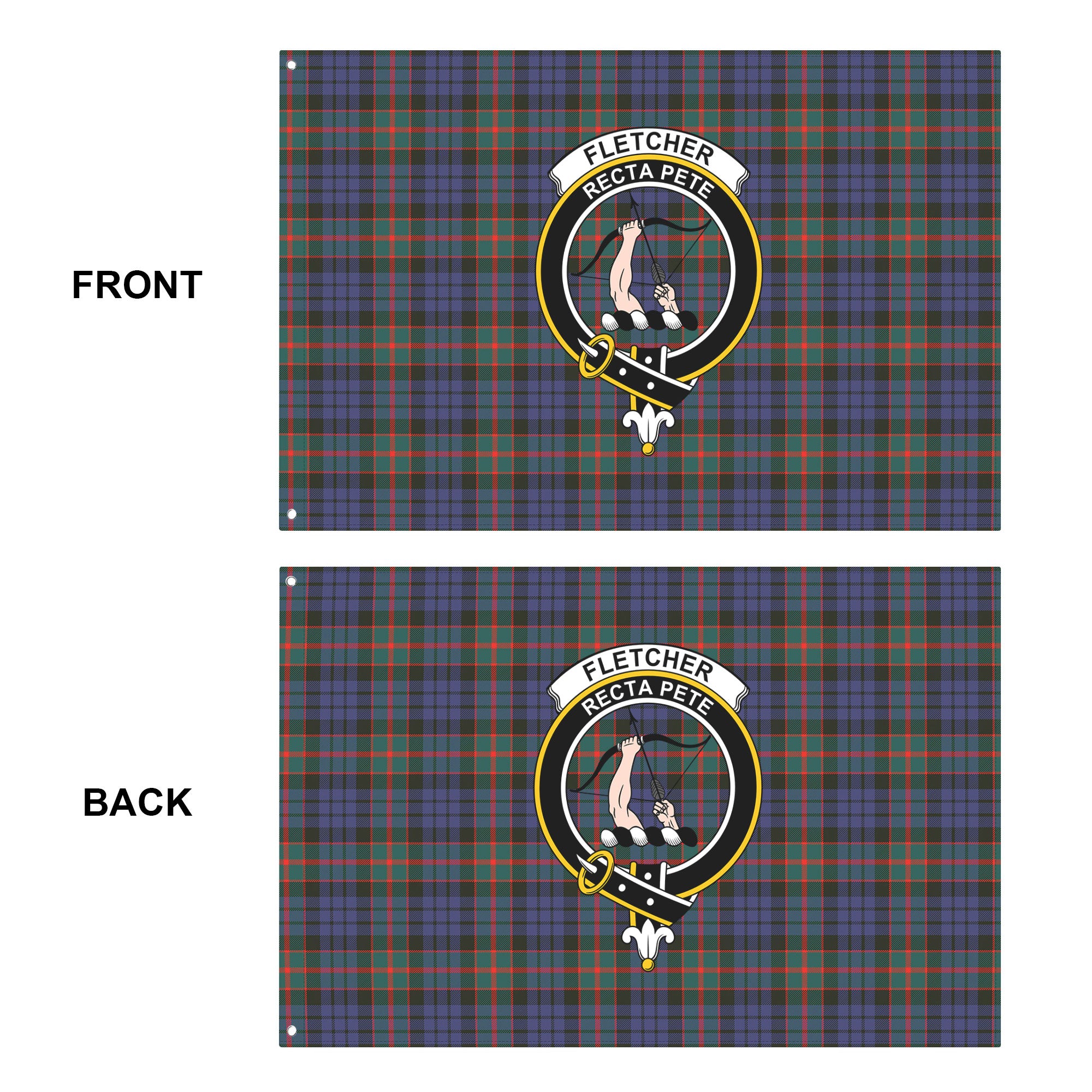 Fletcher of Dunans Tartan Crest House Flag