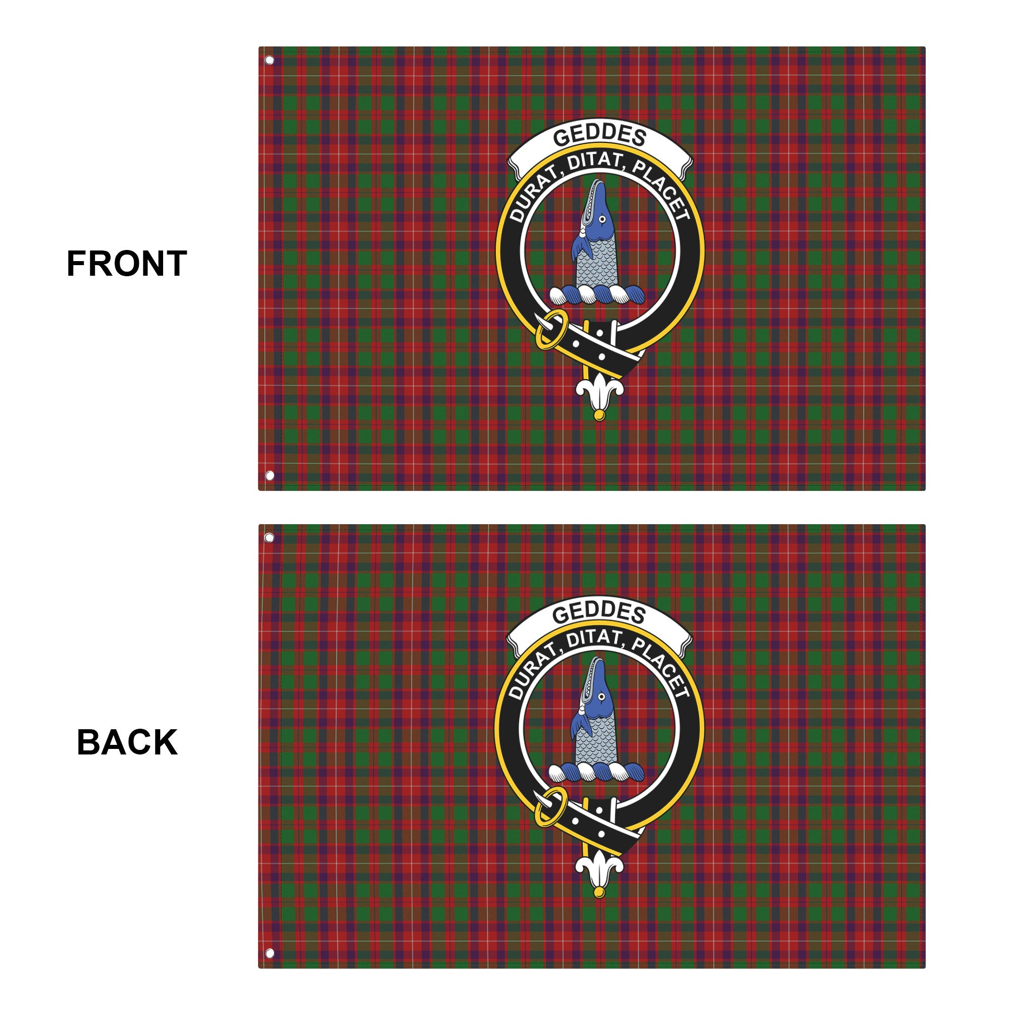 Geddes Tartan Crest House Flag