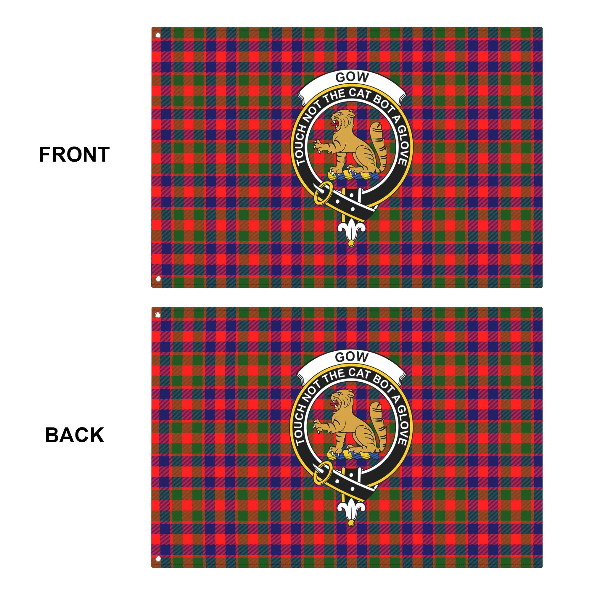 Gow (or McGouan) Tartan Crest House Flag