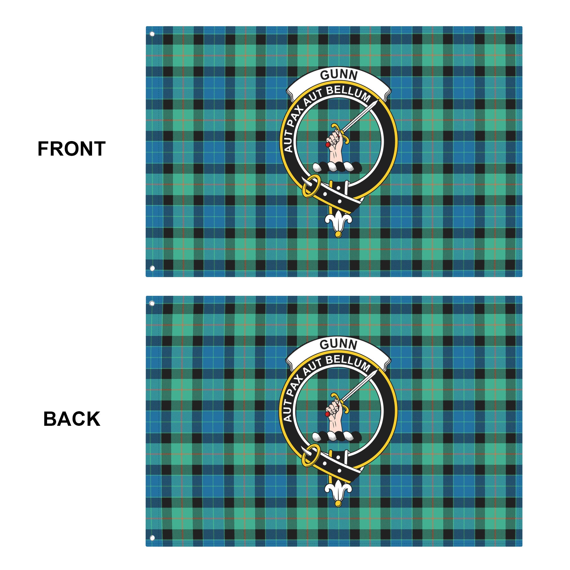 Gunn Ancient Tartan Crest House Flag