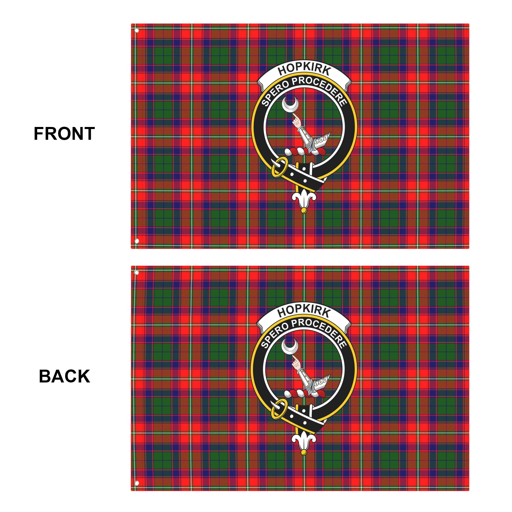 Hopkirk Tartan Crest House Flag