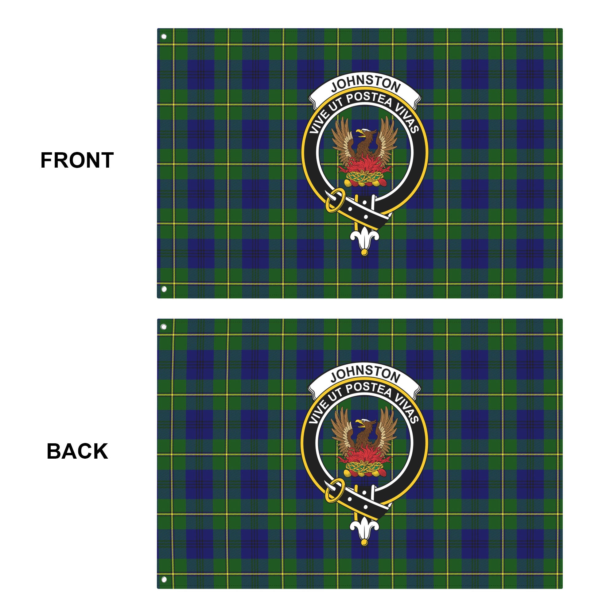 Johnston of Caskieben Tartan Crest House Flag
