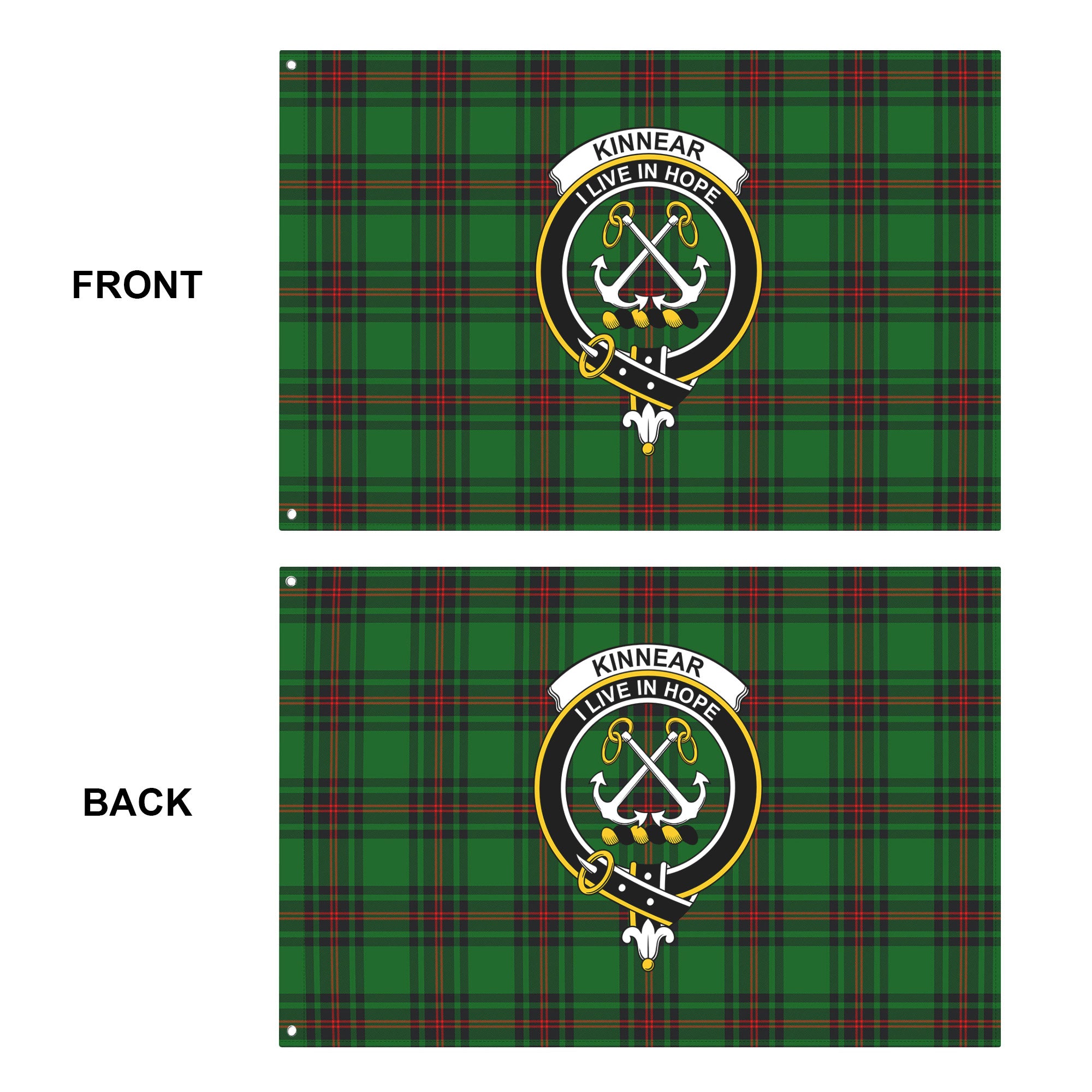 Kinnear Tartan Crest House Flag