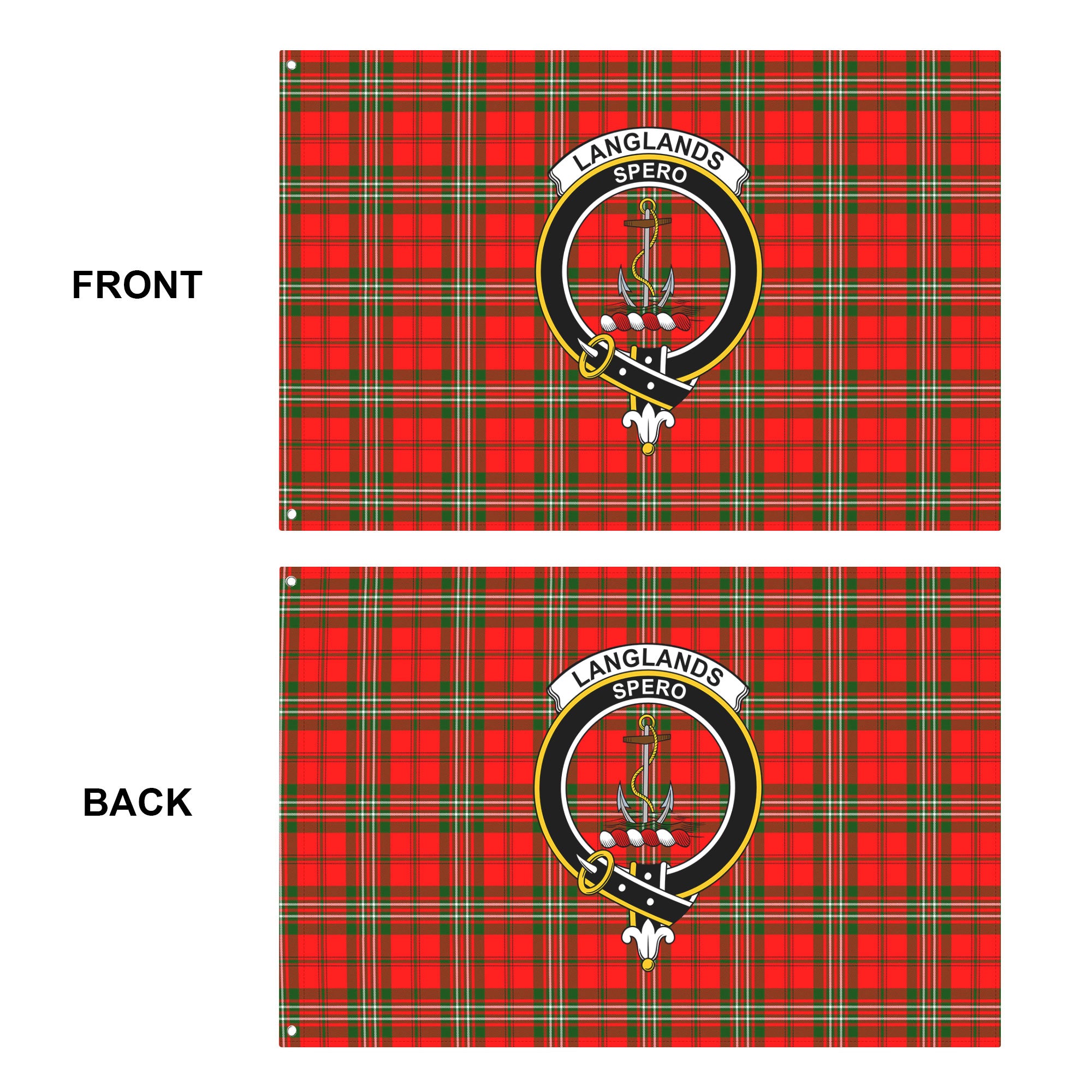 Langlands Tartan Crest House Flag