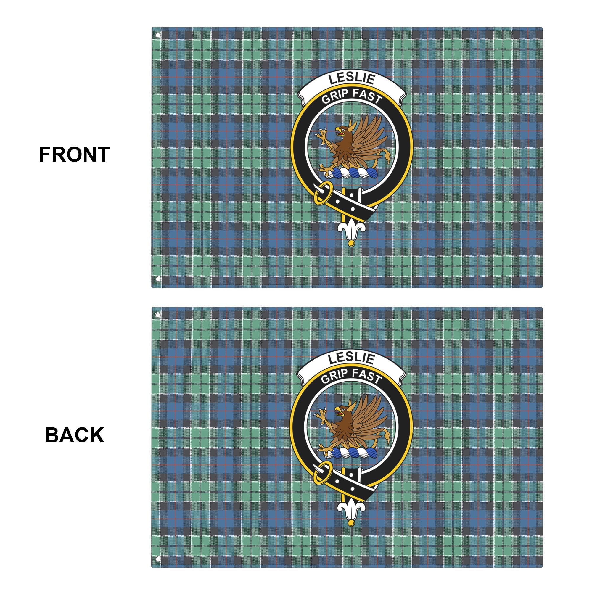 Leslie Hunting Ancient Tartan Crest House Flag
