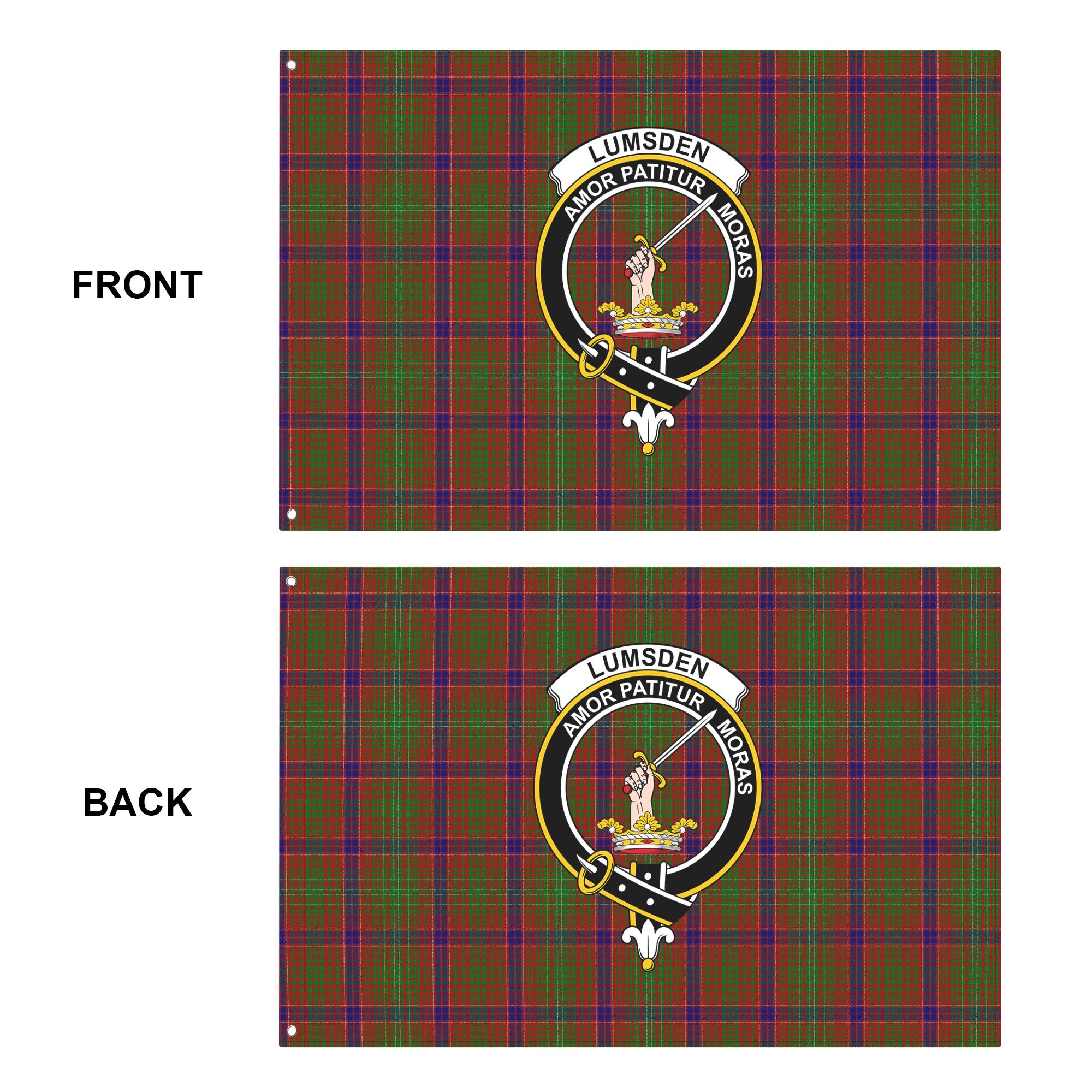 Lumsden Tartan Crest House Flag