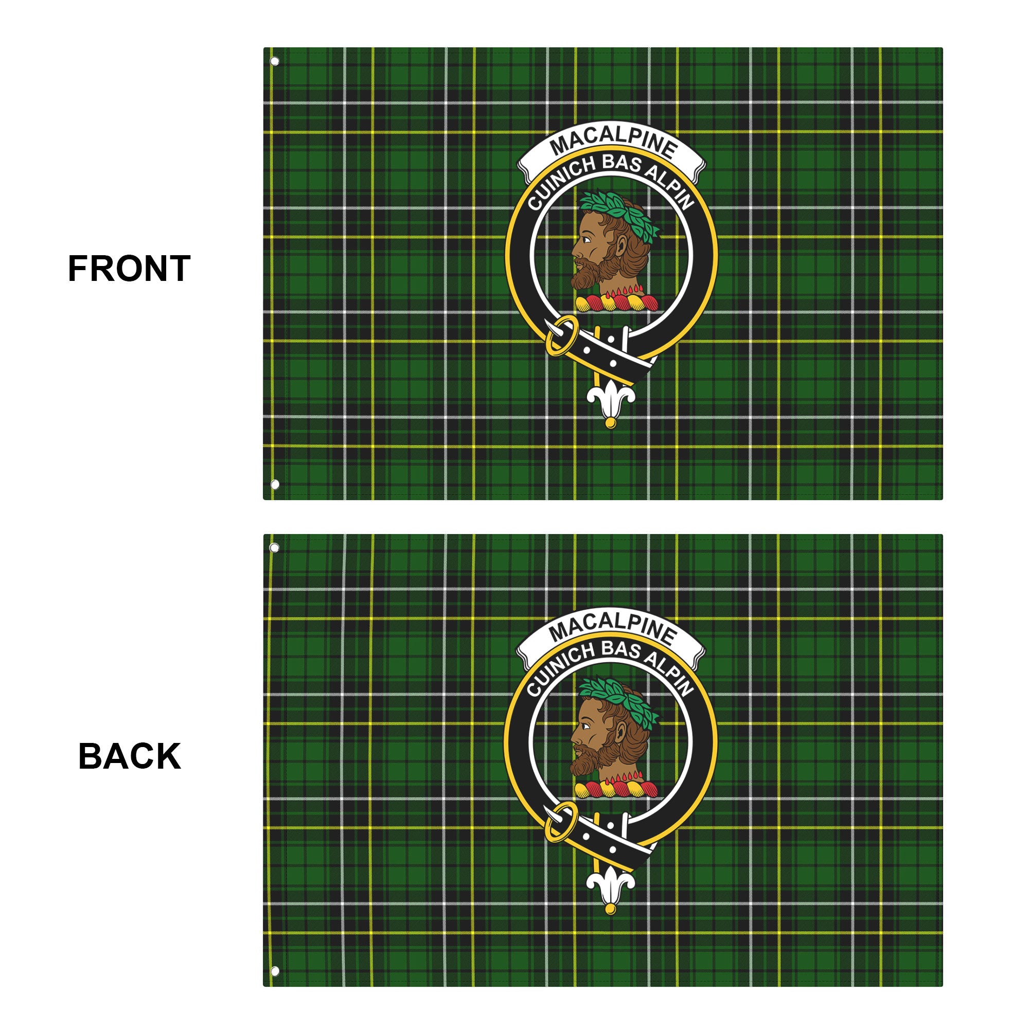 MacAlpine Modern Tartan Crest House Flag