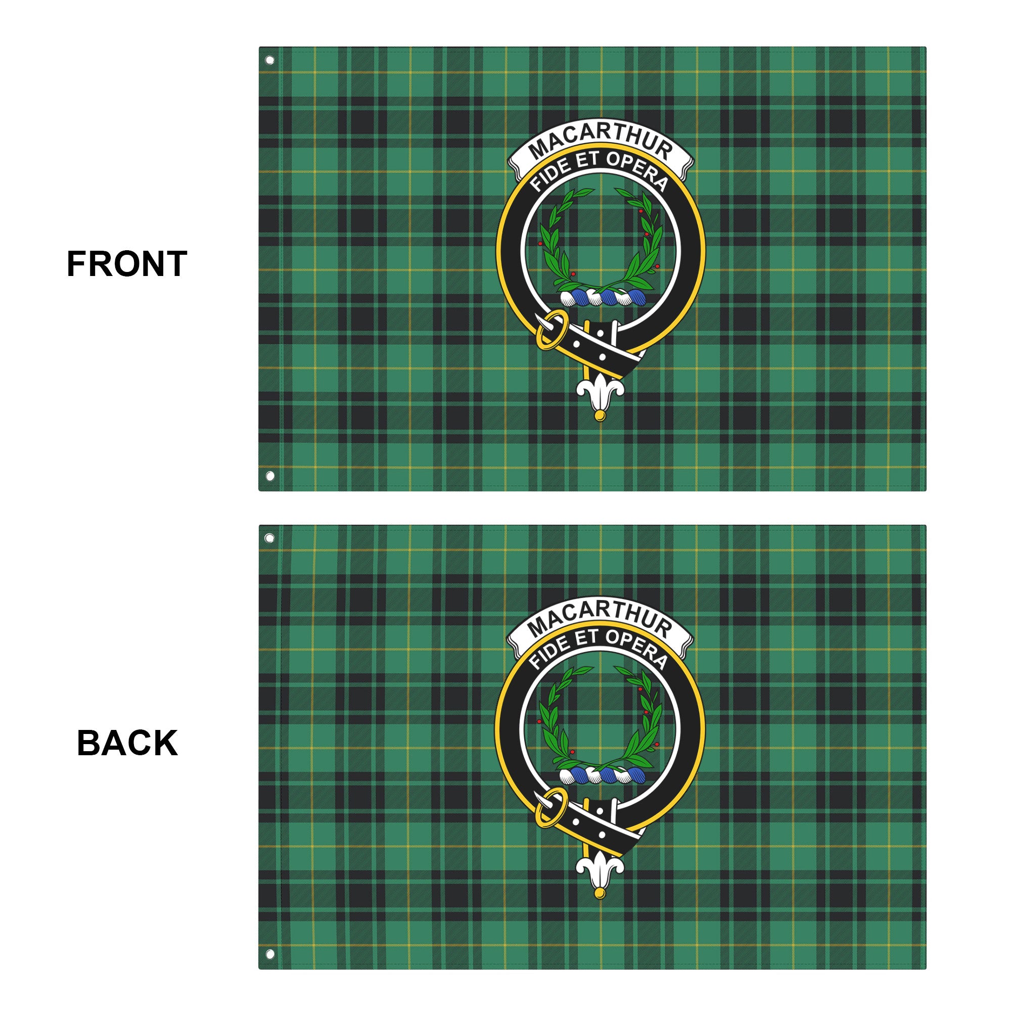 MacArthur Ancient Tartan Crest House Flag