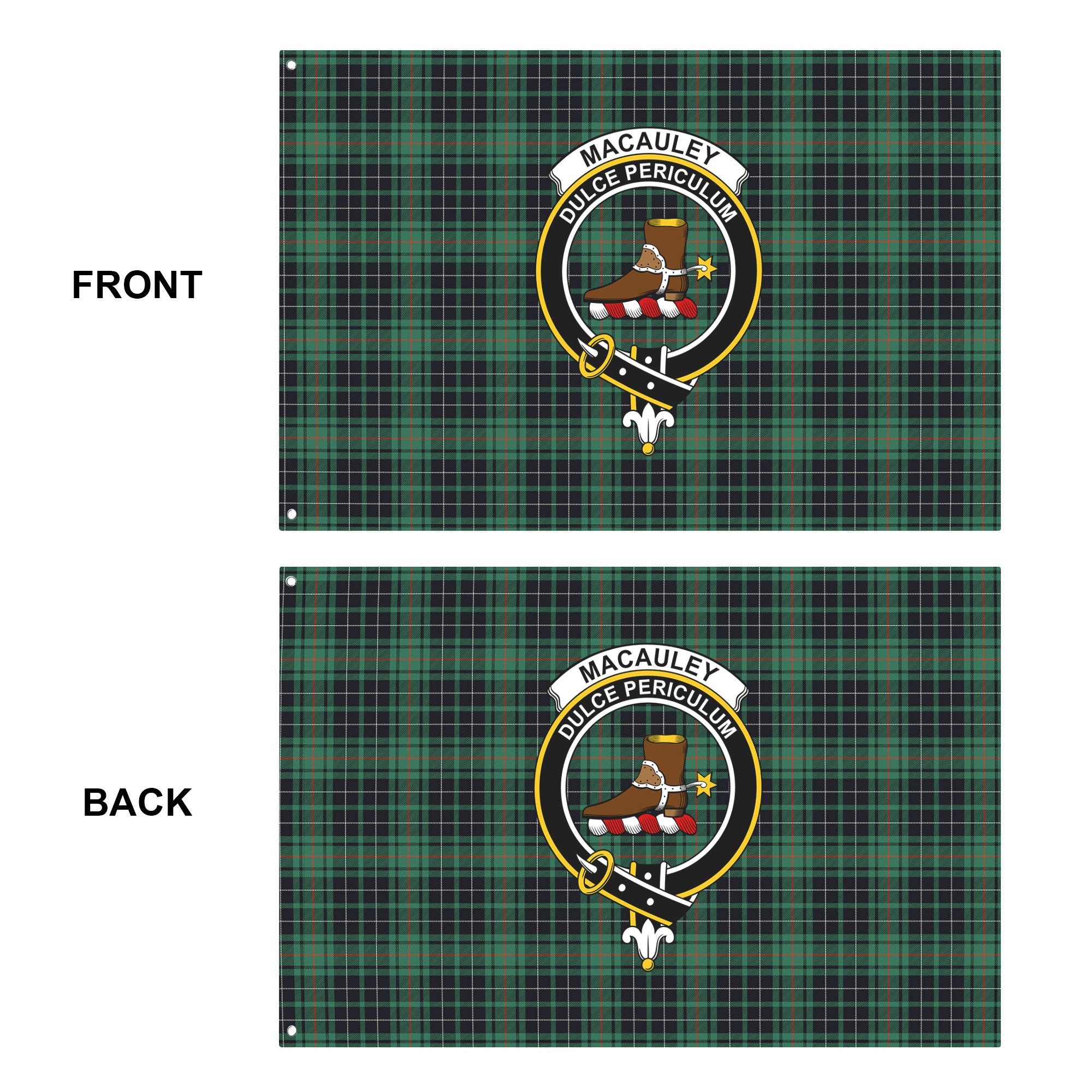 MacAuley Hunting Ancient Tartan Crest House Flag