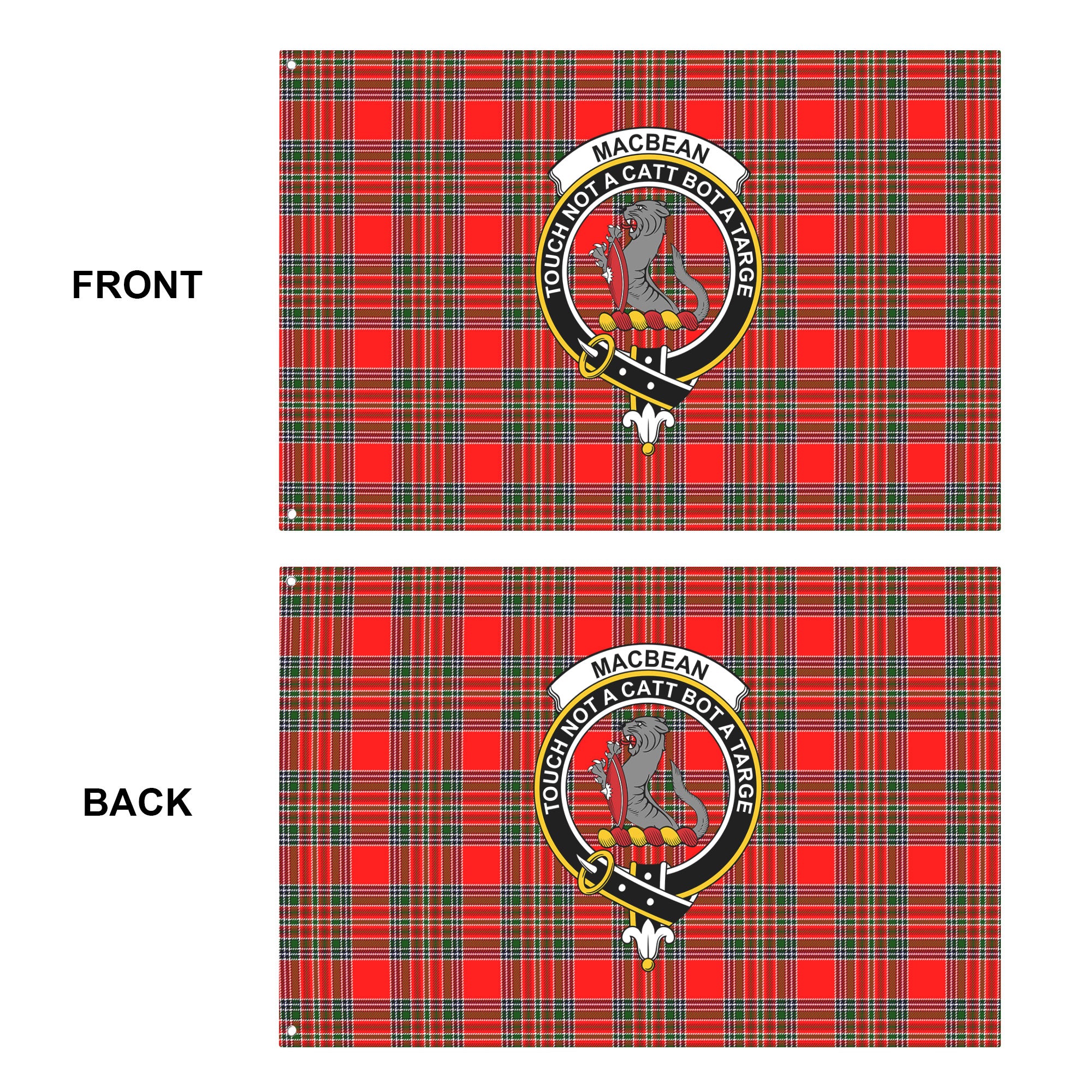 MacBean Tartan Crest House Flag