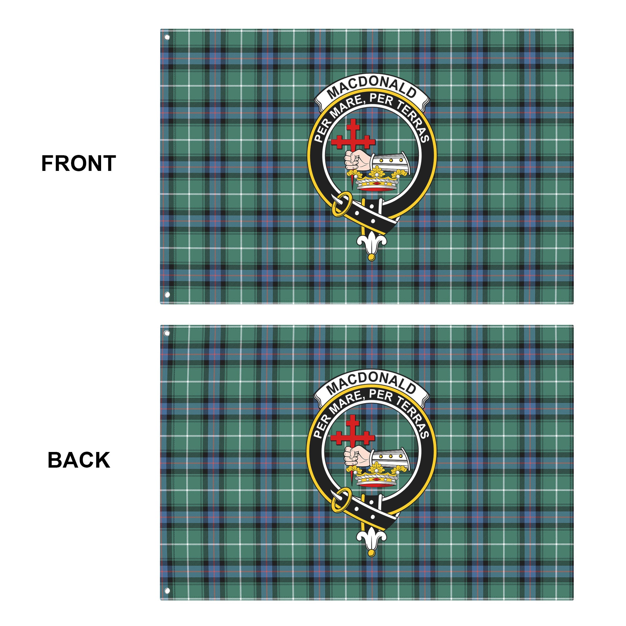 MacDonald of the Isles Hunting Ancient Tartan Crest House Flag