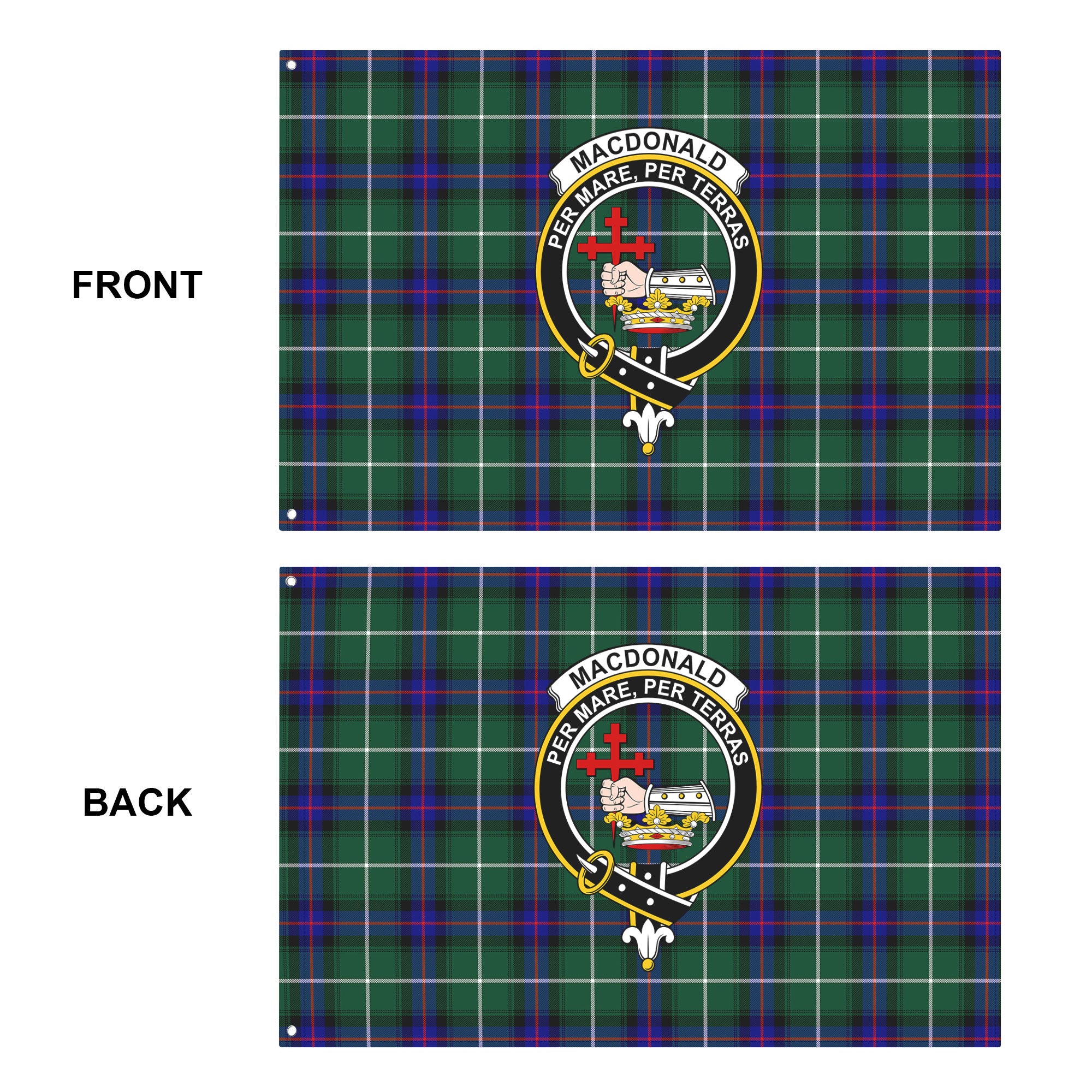 MacDonald of the Isles Hunting Modern Tartan Crest House Flag