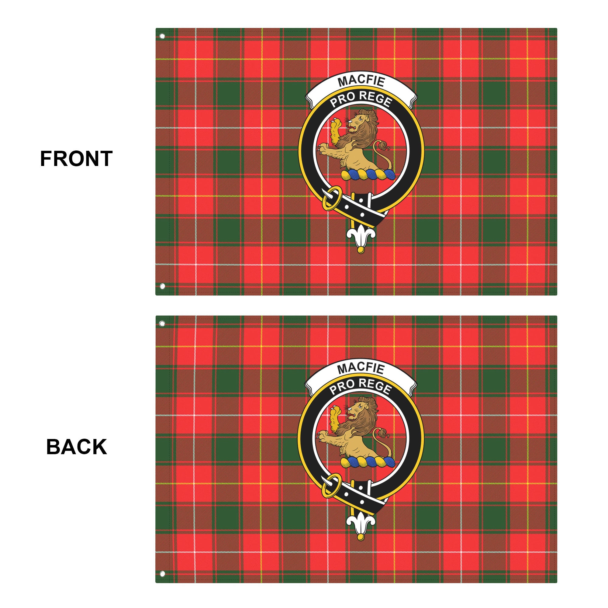 MacFie Tartan Crest House Flag