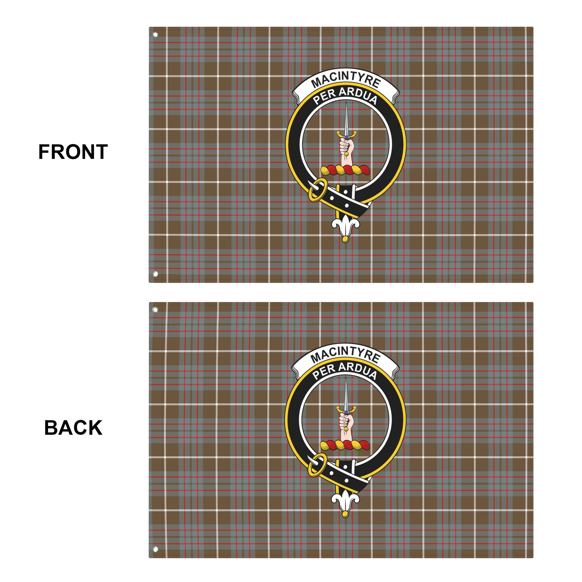 MacIntyre Hunting Weathered Tartan Crest House Flag