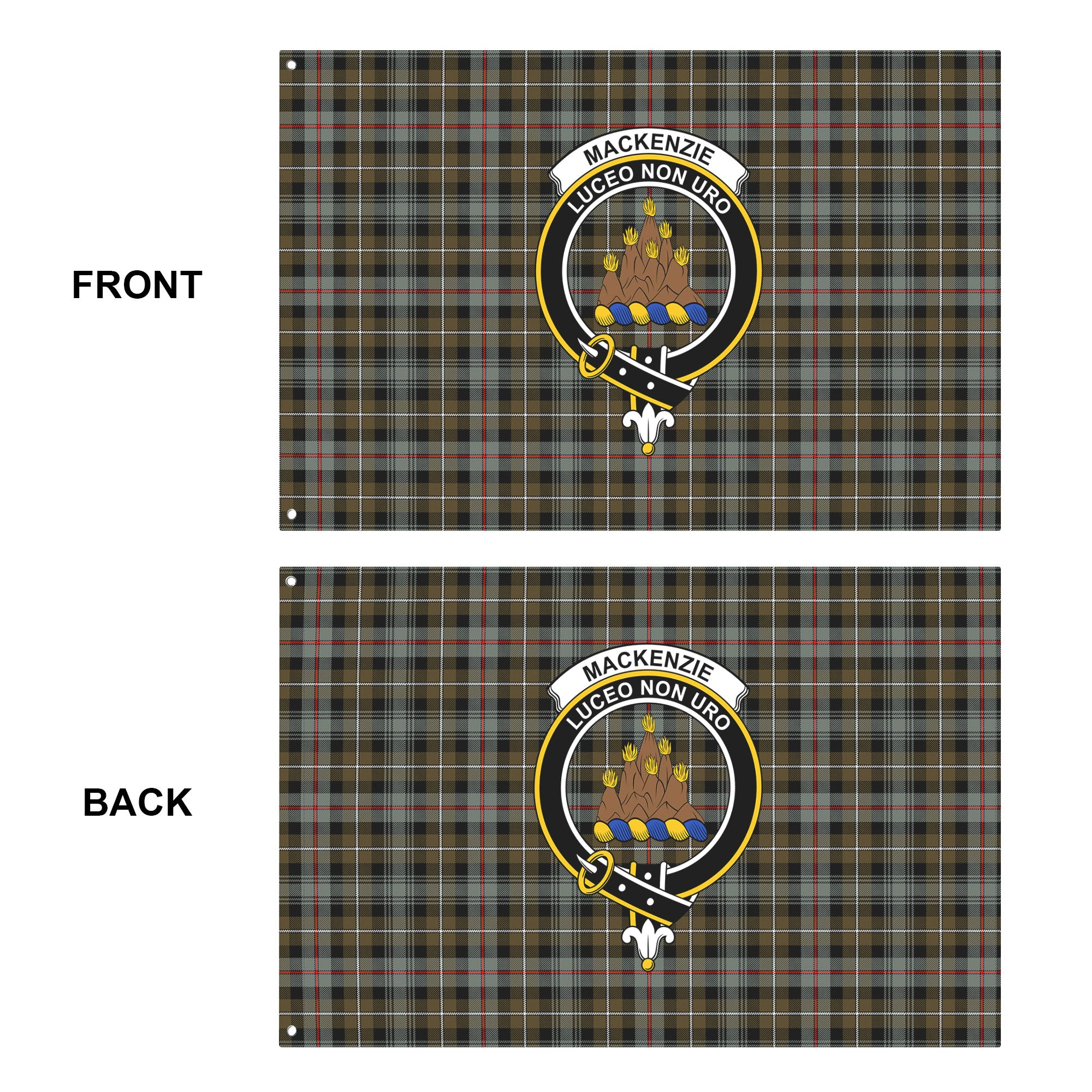 MacKenzie Weathered Tartan Crest House Flag
