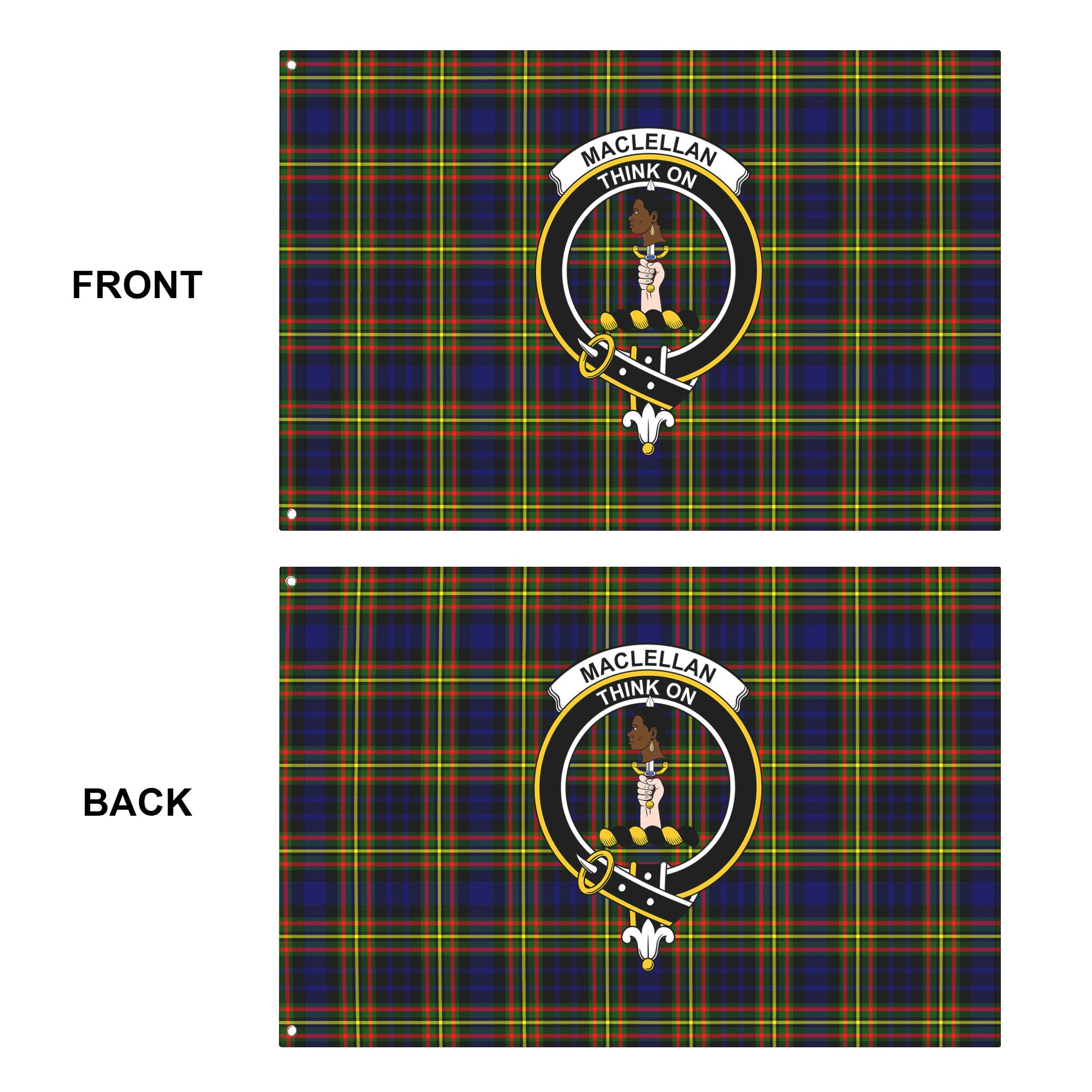 MacLellan Modern Tartan Crest House Flag