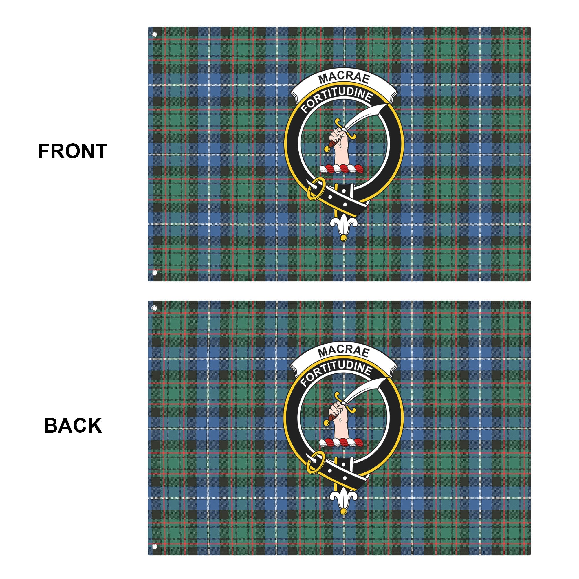 MacRae Hunting Ancient Tartan Crest House Flag
