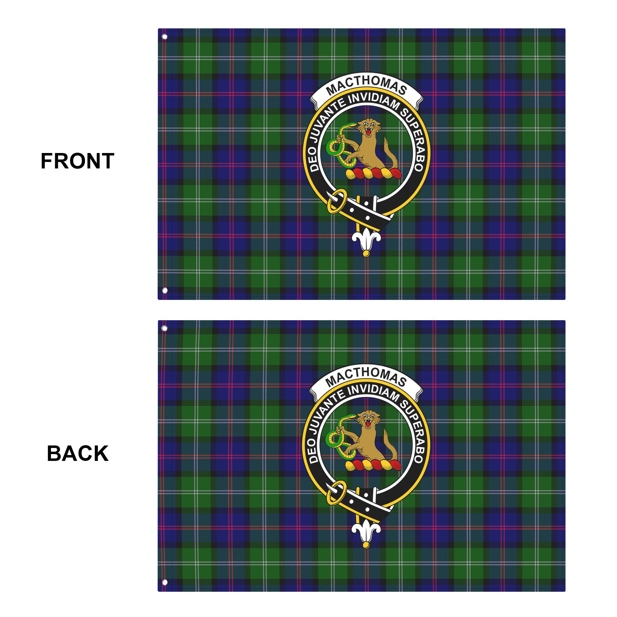 MacThomas Modern Tartan Crest House Flag