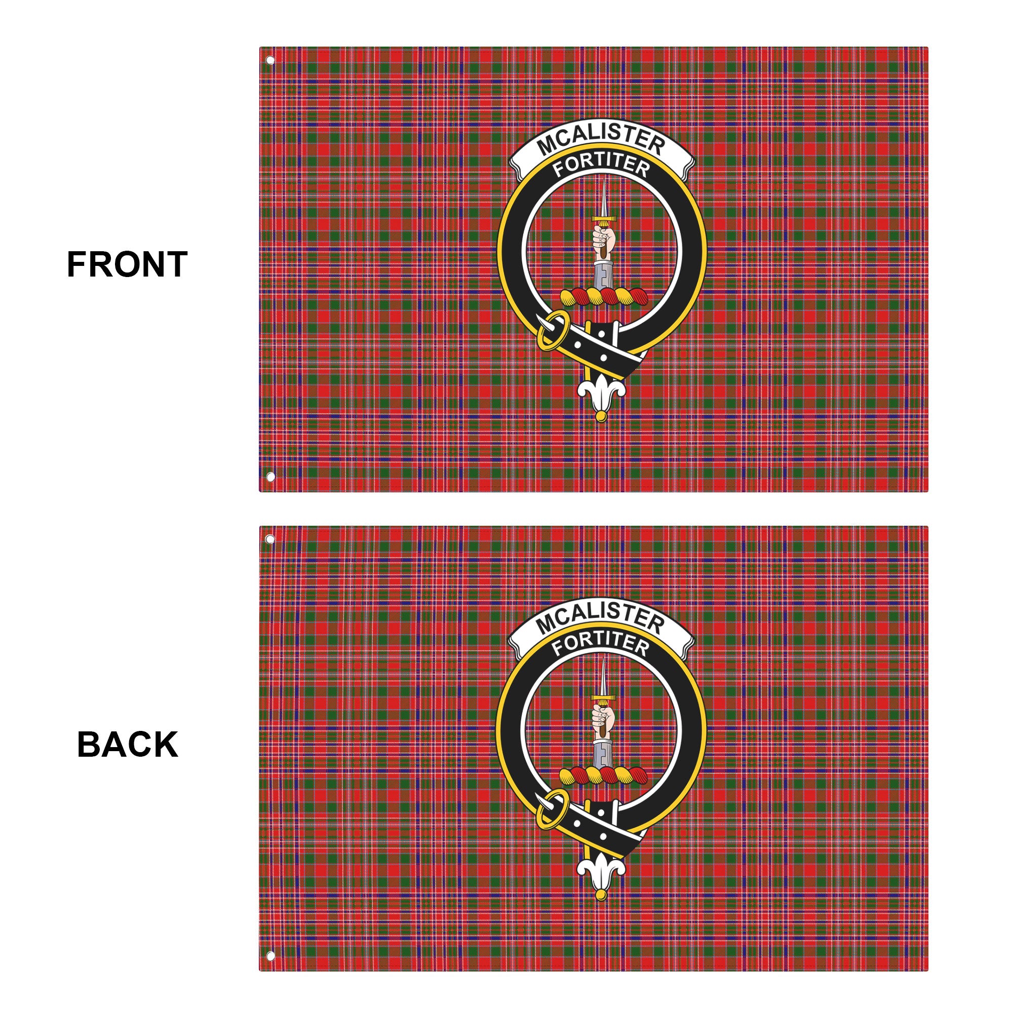 McAlister Modern Tartan Crest House Flag