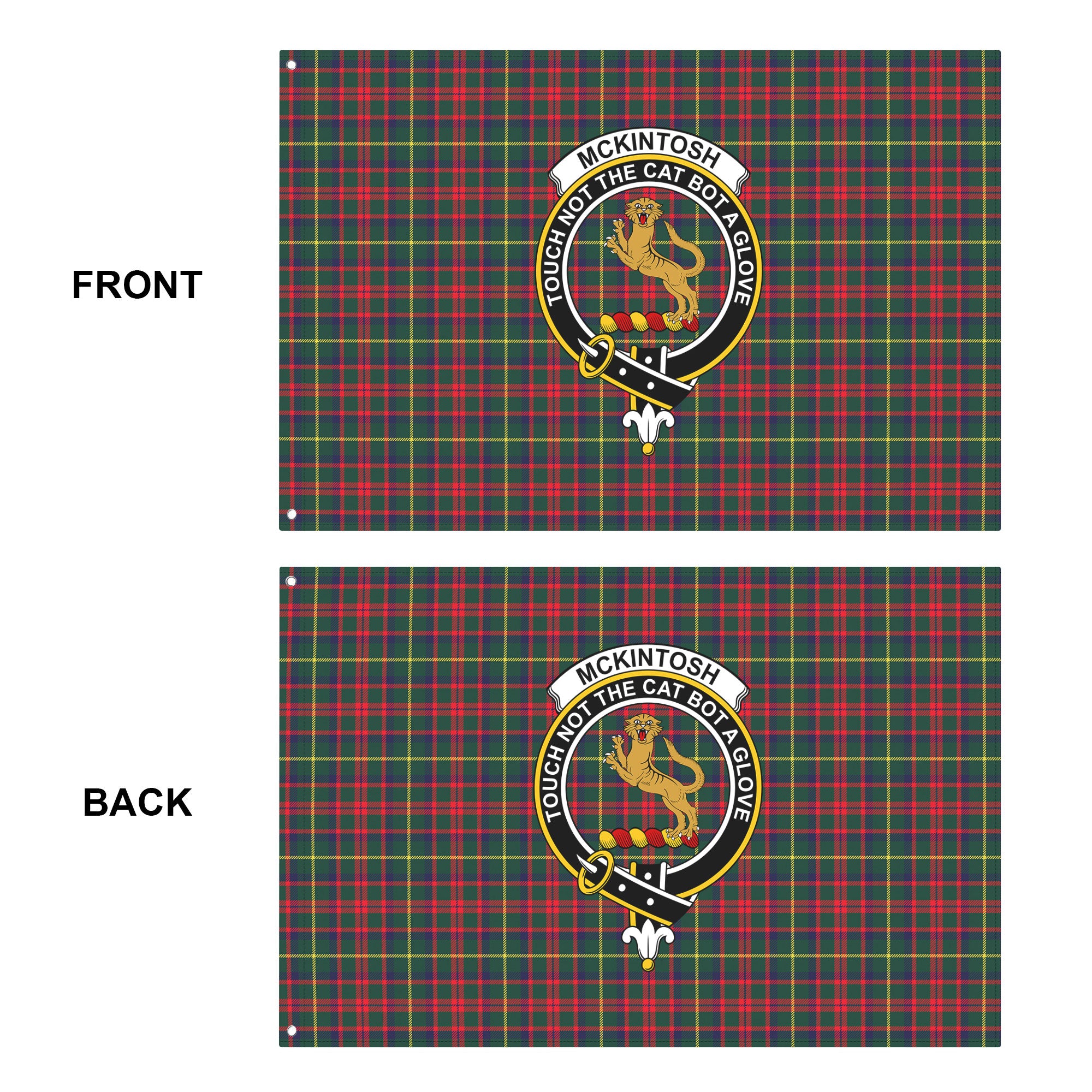 McKintosh Hunting Modern Tartan Crest House Flag
