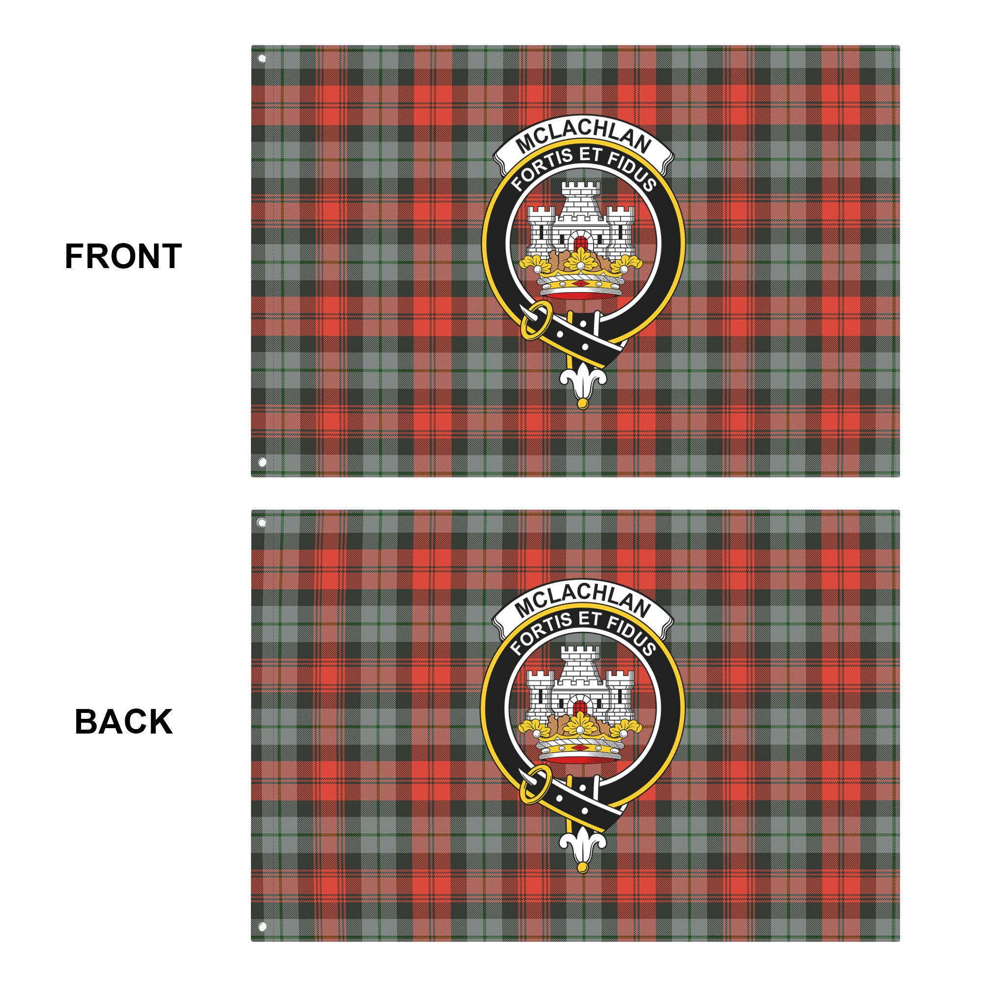 McLachlan Weathered Tartan Crest House Flag