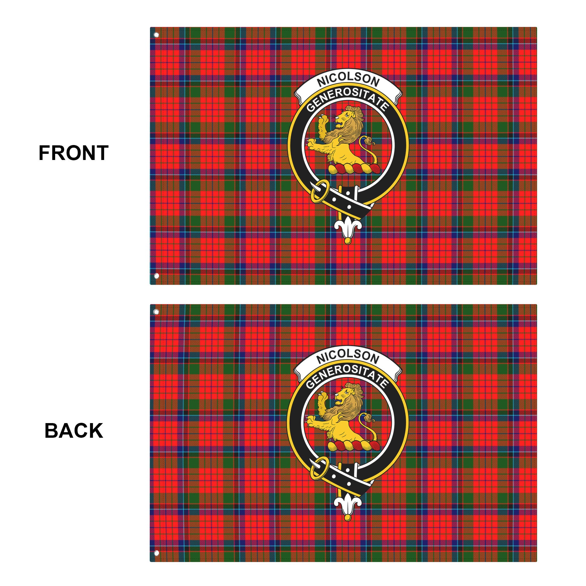 Nicolson Modern Tartan Crest House Flag