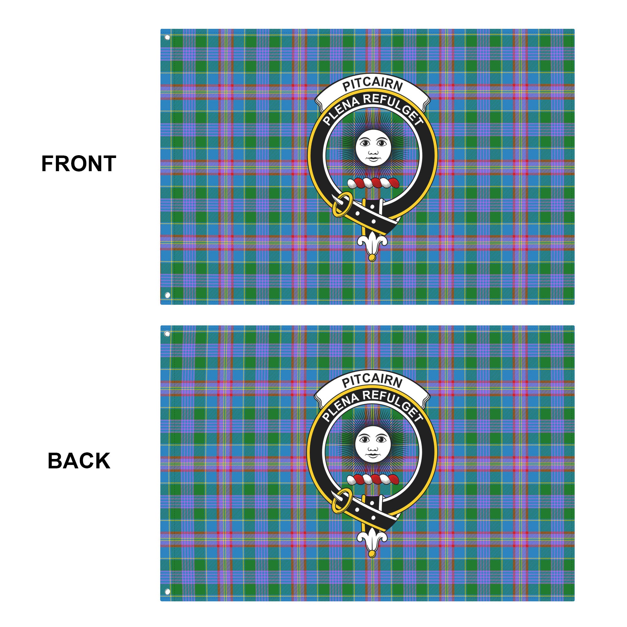 Pitcairn Hunting Tartan Crest House Flag