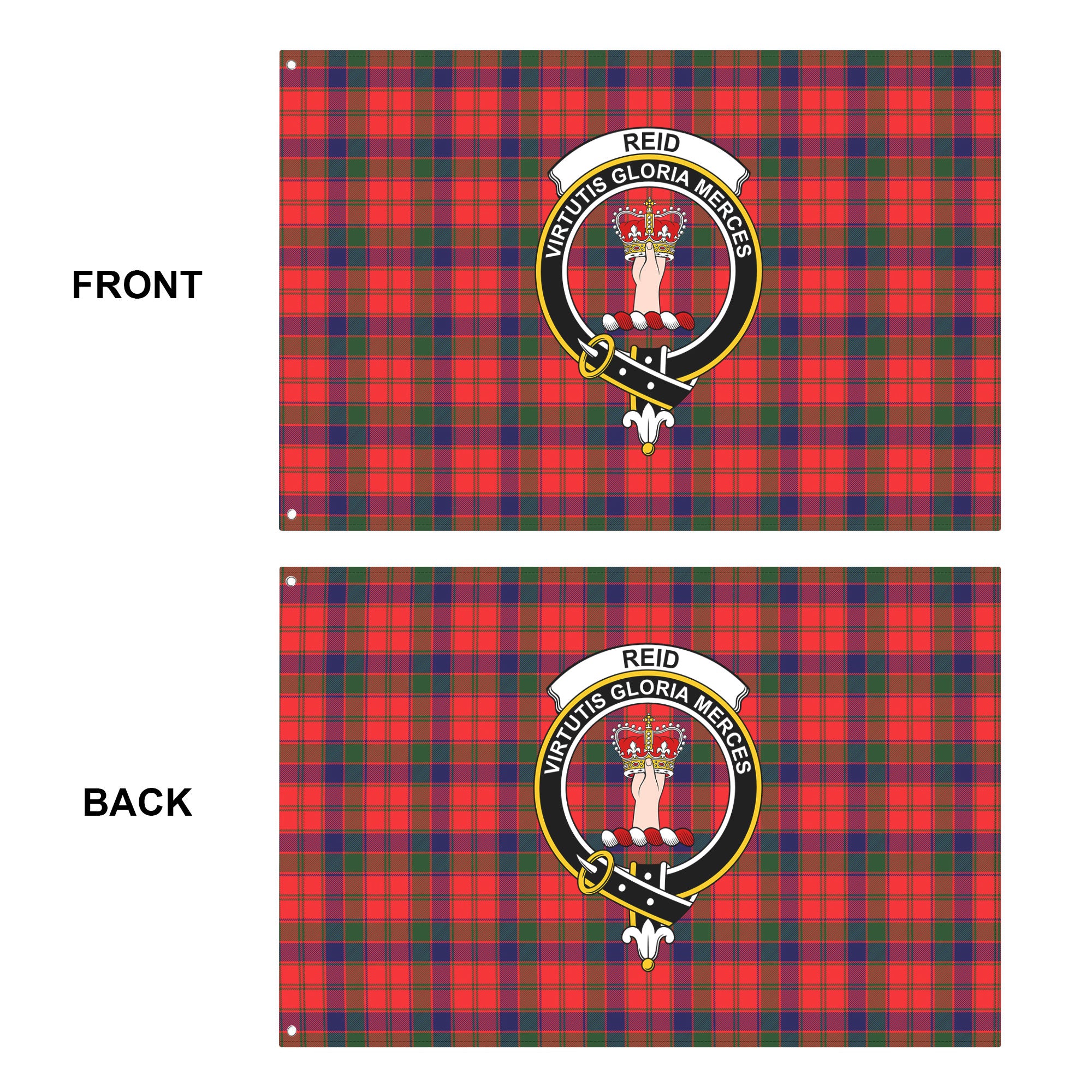 Reid Modern Tartan Crest House Flag