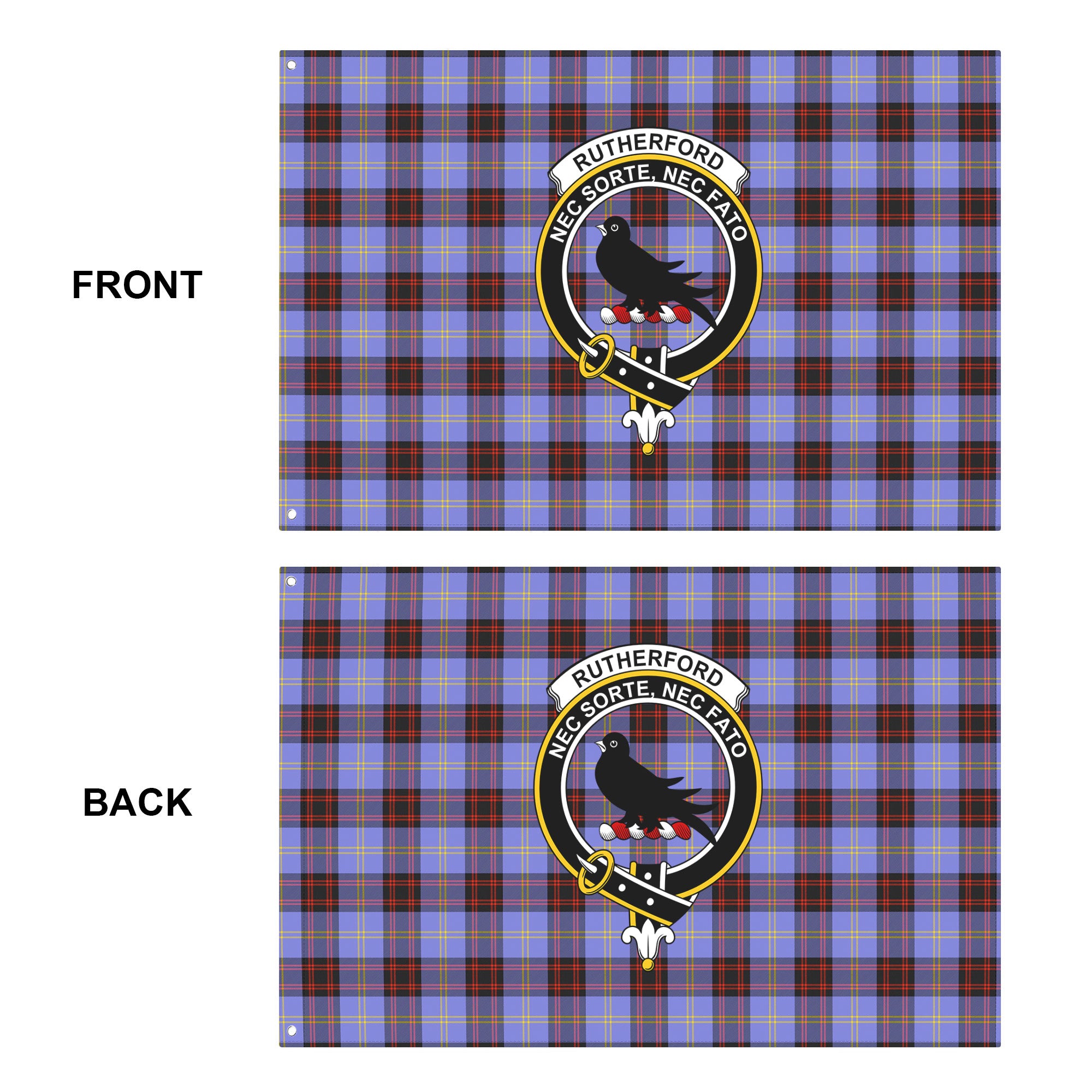 Rutherford Tartan Crest House Flag