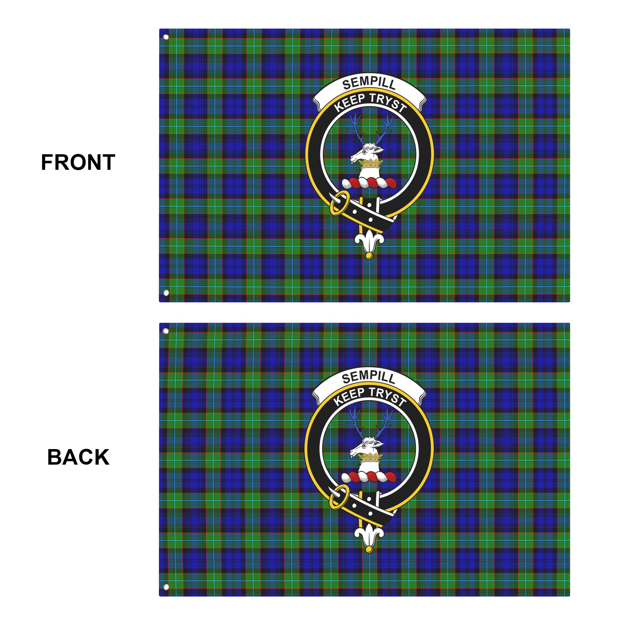 Sempill Modern Tartan Crest House Flag