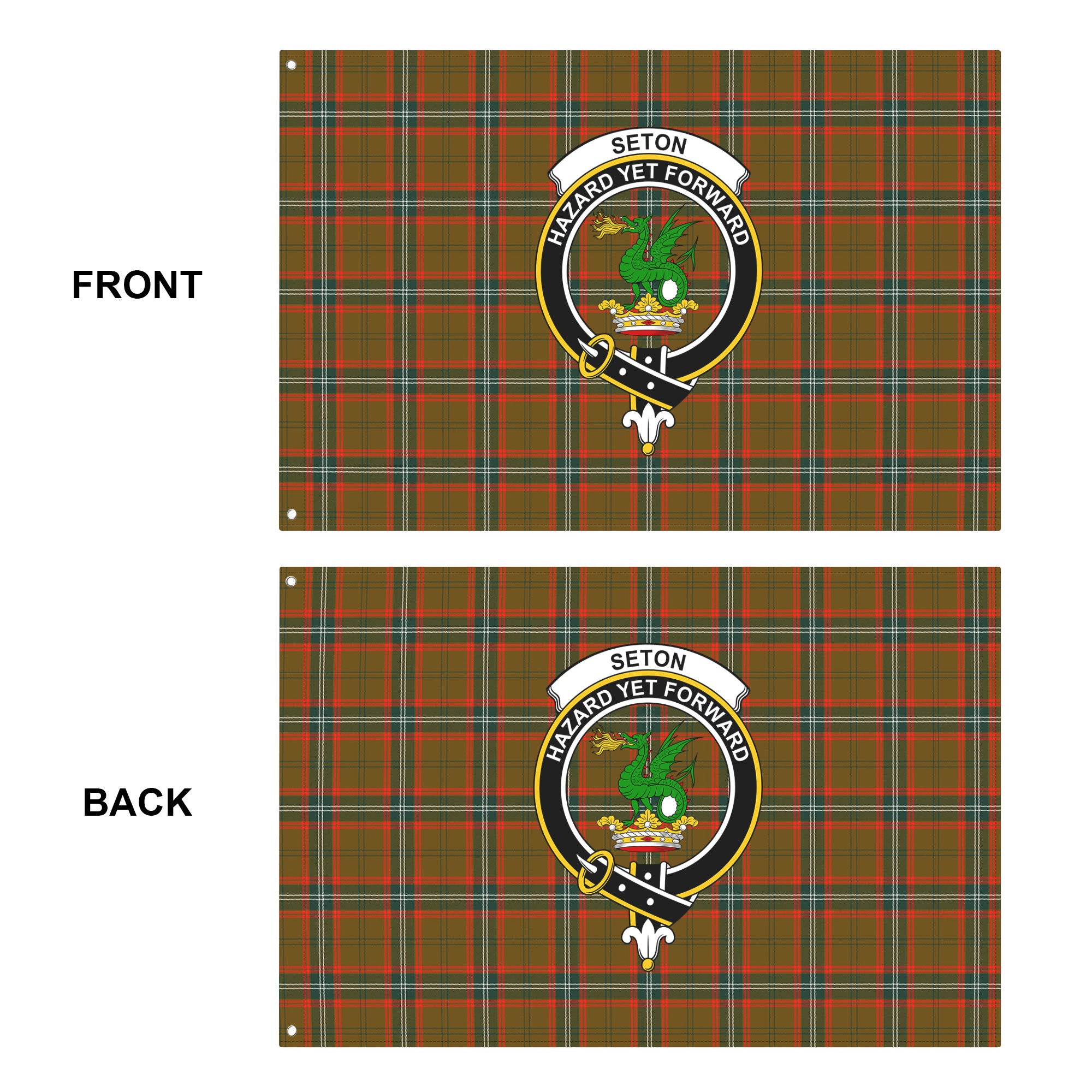 Seton Hunting Modern Tartan Crest House Flag